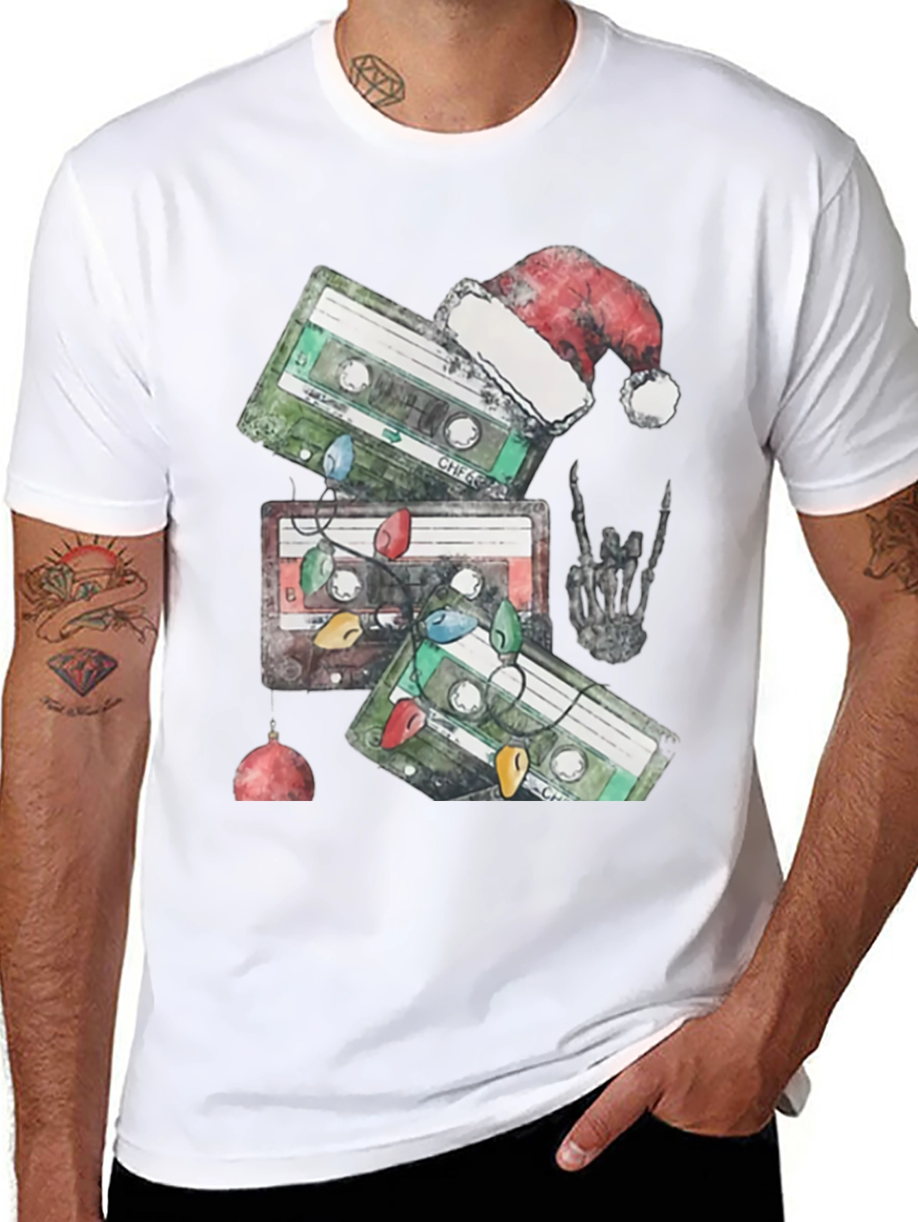 Retro Cassette Christmas Graphic Tee