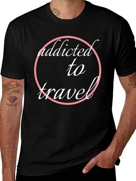 Addicted to Travel T-Shirt | Stylish Black Tee