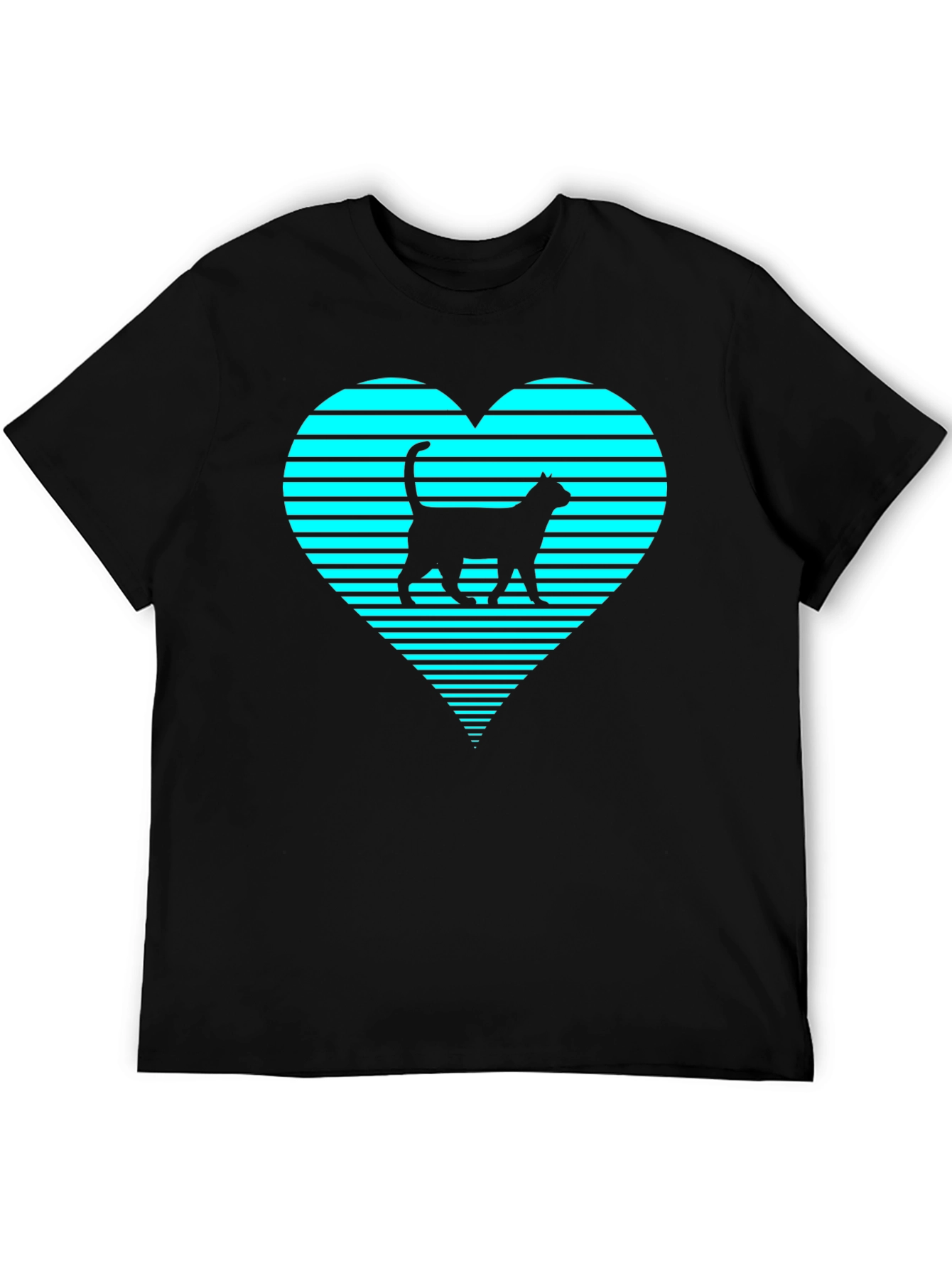 Cat Heart T-Shirt - Modern Graphic Tee