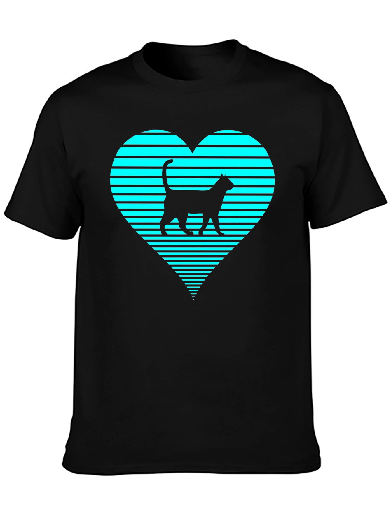 Cat Heart T-Shirt - Modern Graphic Tee
