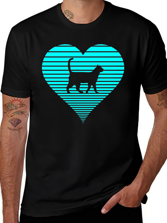 Cat Heart T-Shirt - Modern Graphic Tee