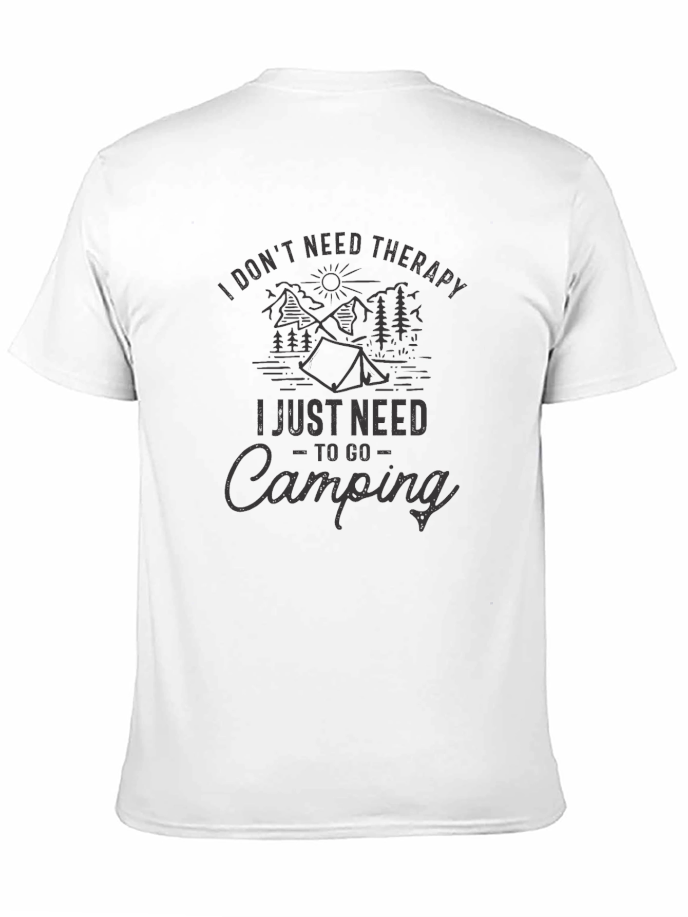 Camping Therapy Black Graphic T-Shirt