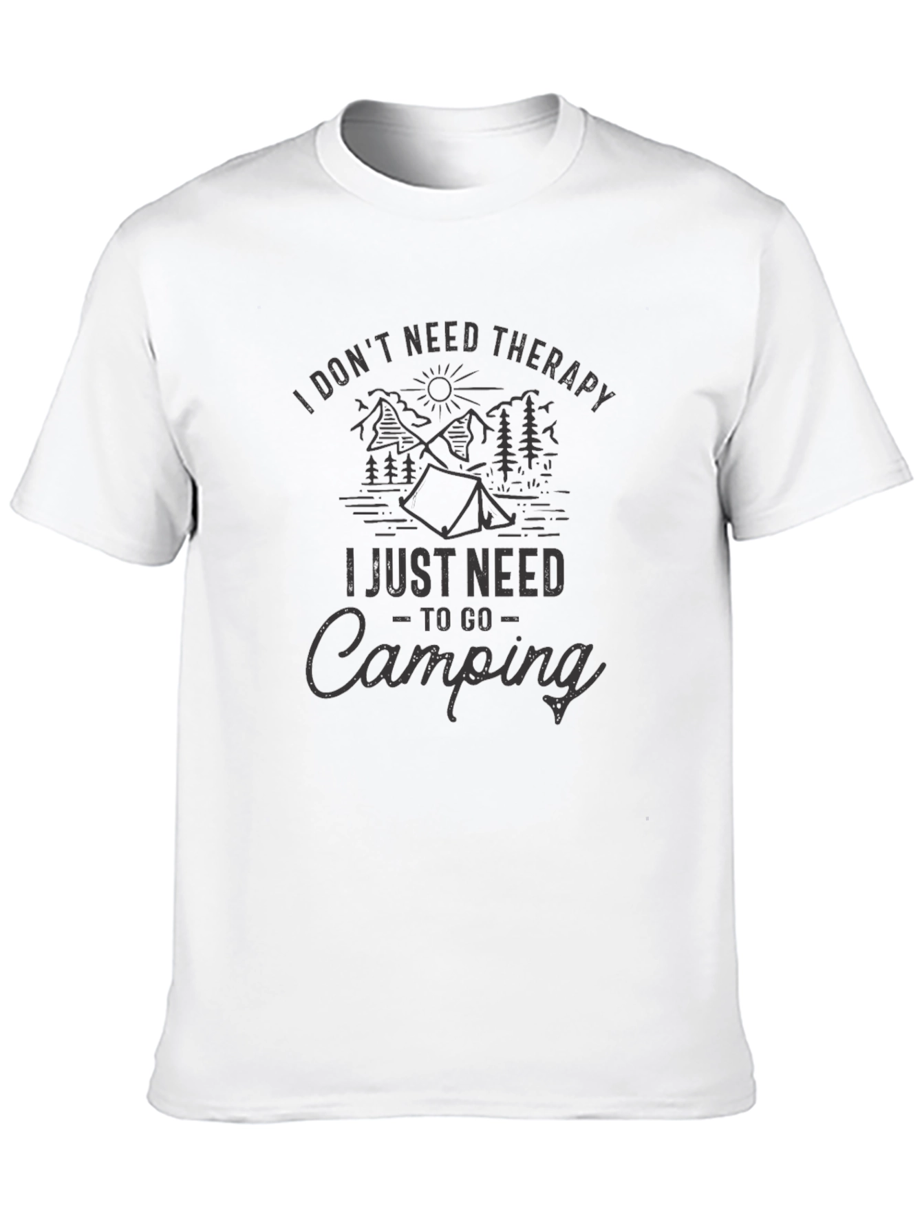Camping Therapy Black Graphic T-Shirt