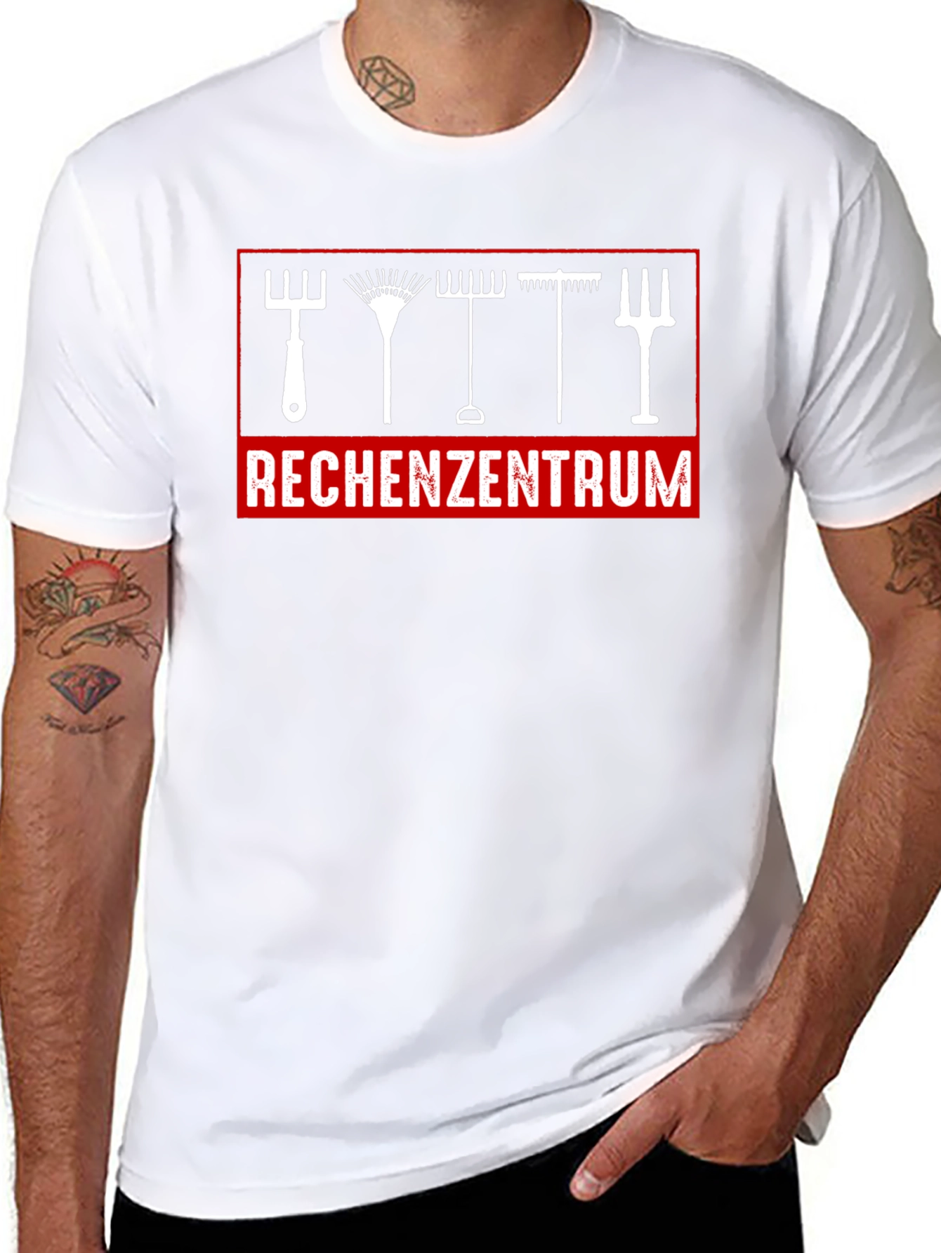 Gardening Tools Graphic Tee - Rechenzentrum Print T-Shirt