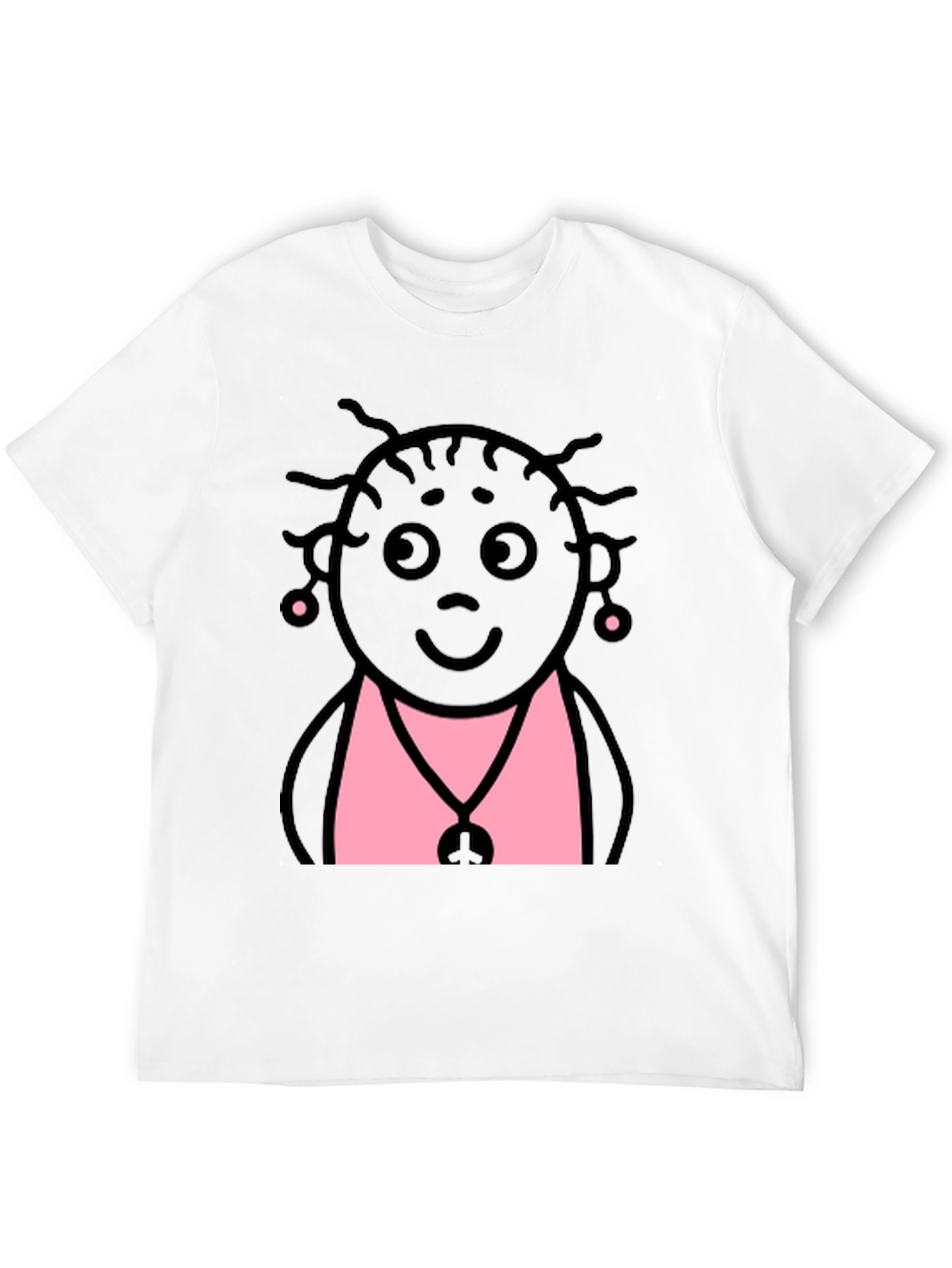 Fun Cartoon Graphic Print Black T-Shirt