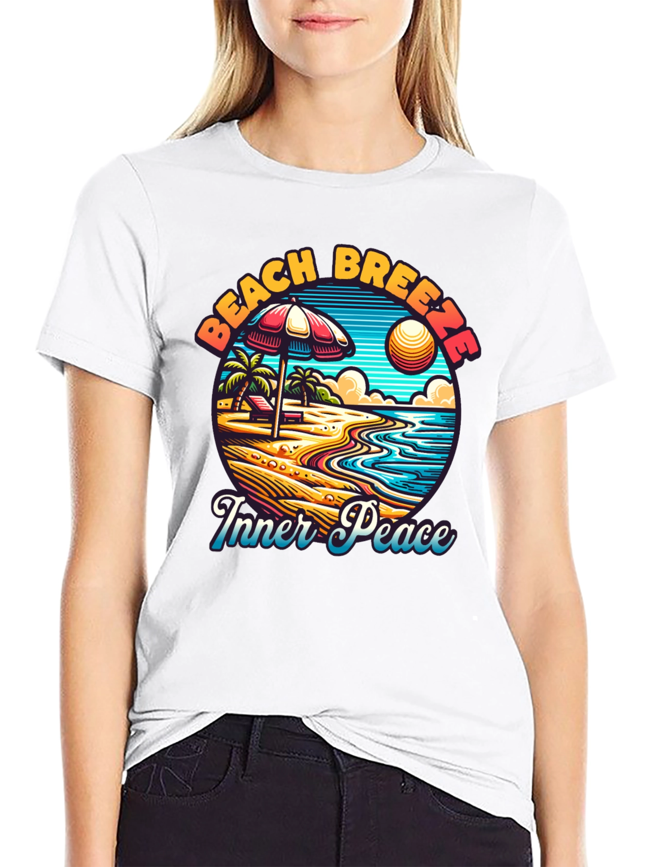 Beach Breeze Inner Peace Black T-Shirt