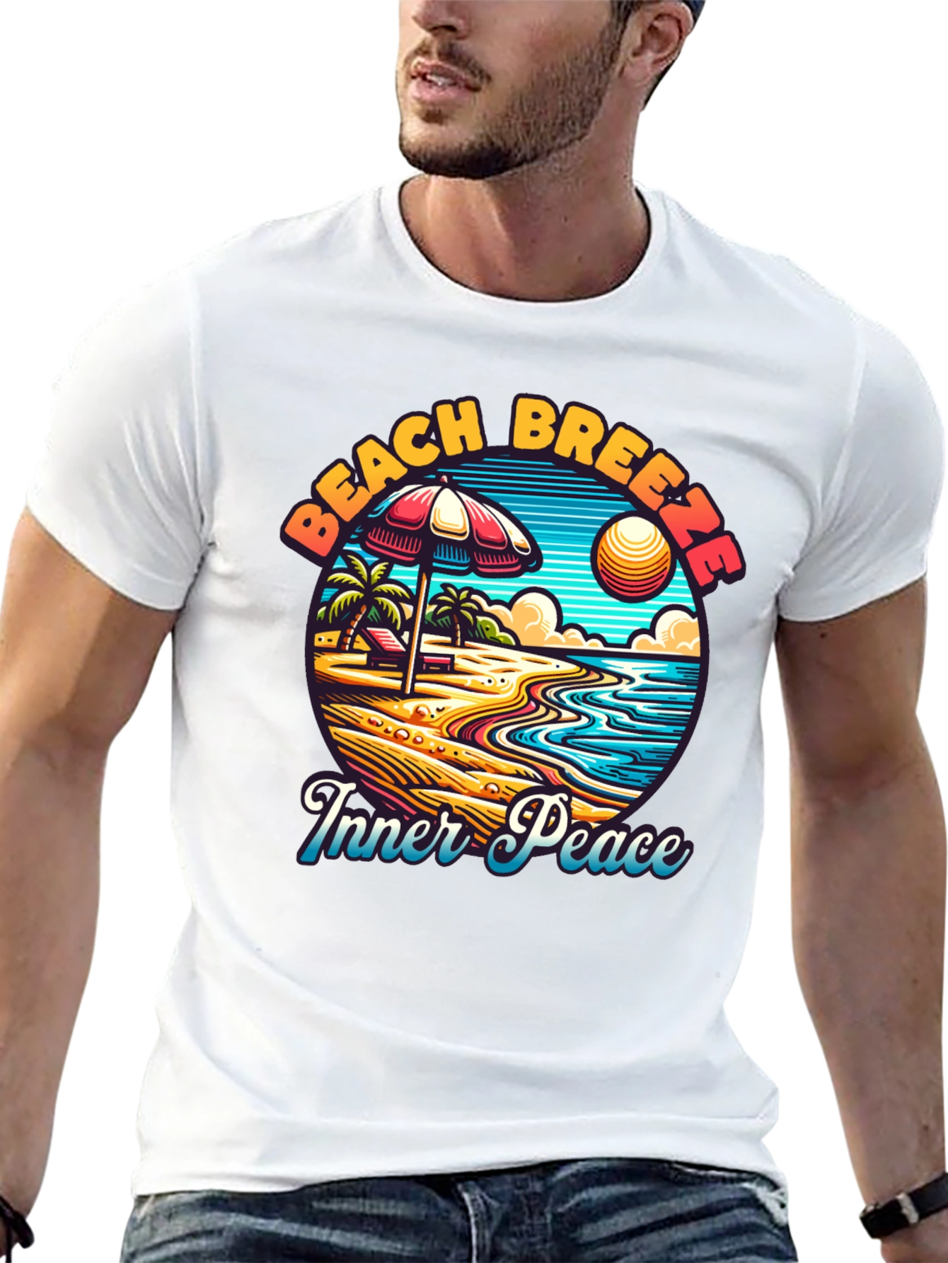 Beach Breeze Inner Peace Black T-Shirt