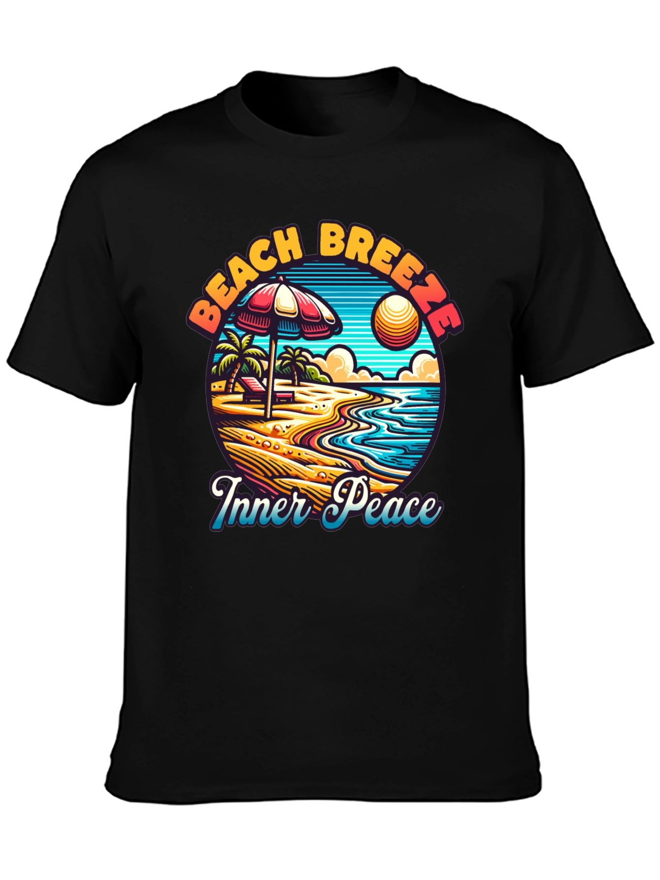 Beach Breeze Inner Peace Black T-Shirt