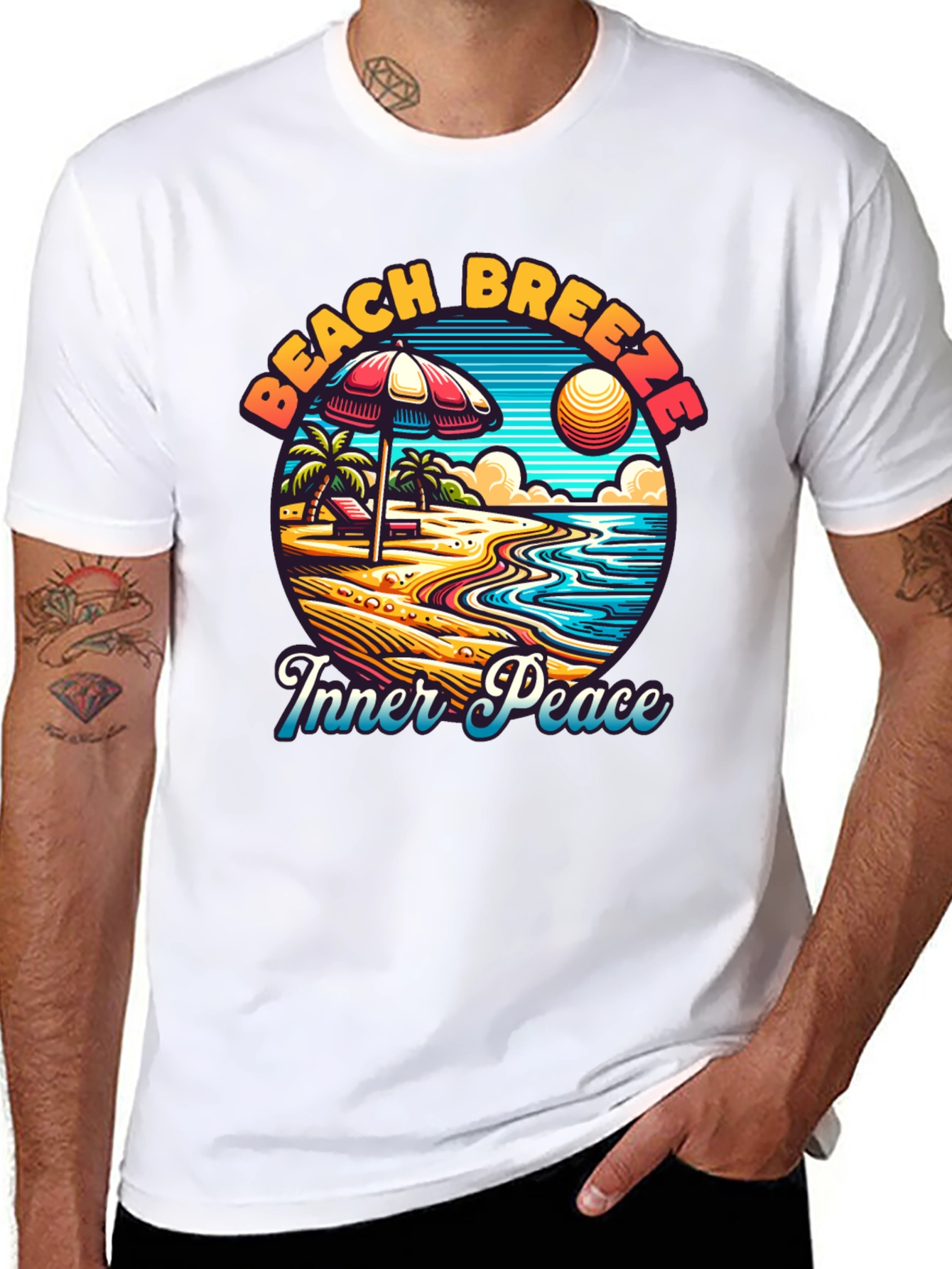 Beach Breeze Inner Peace Black T-Shirt