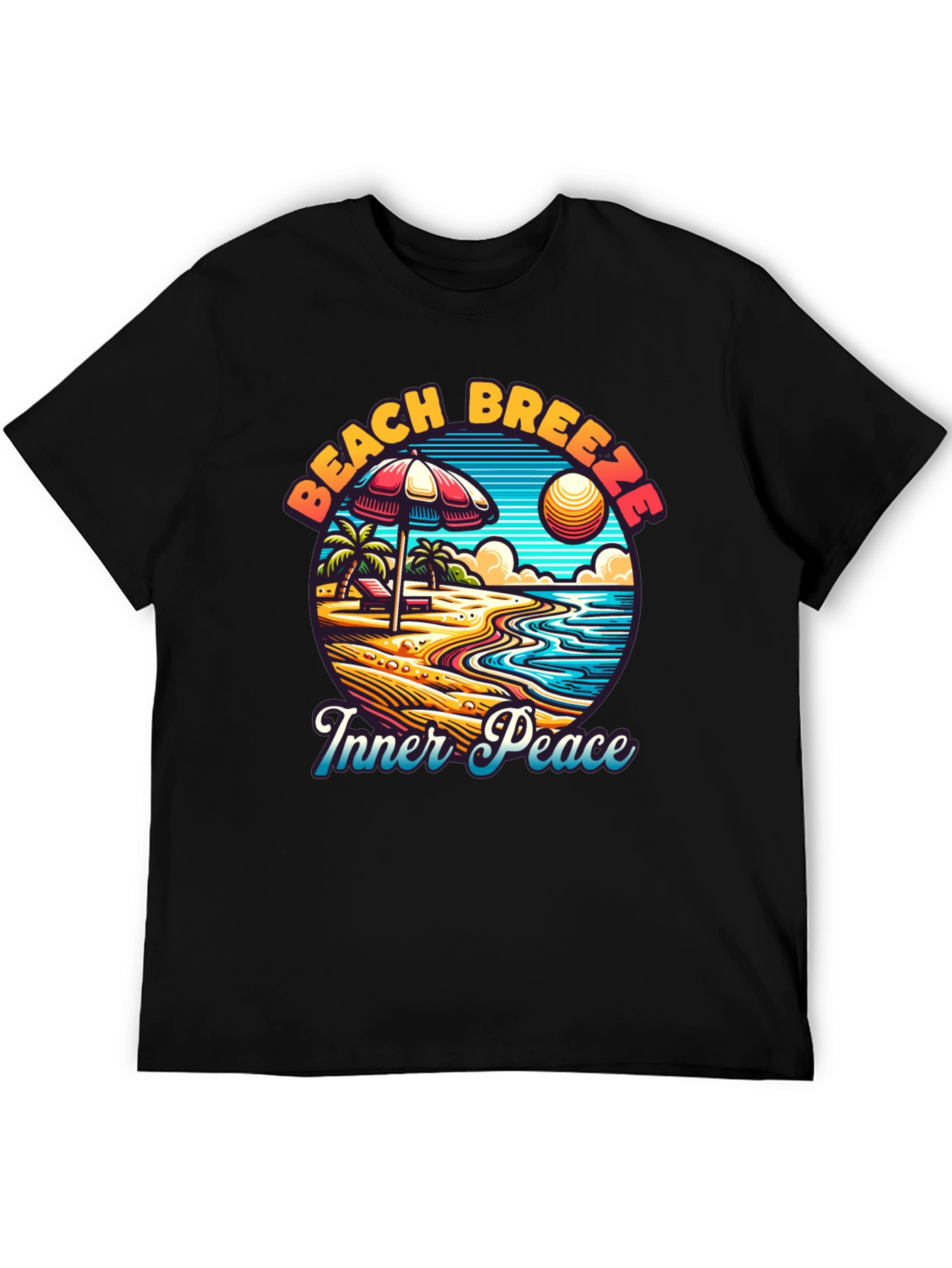 Beach Breeze Inner Peace Black T-Shirt