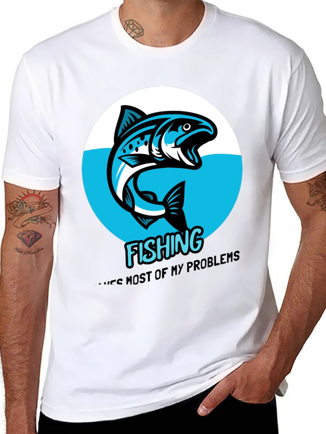 Fishing Solves Problems Graphic Tee