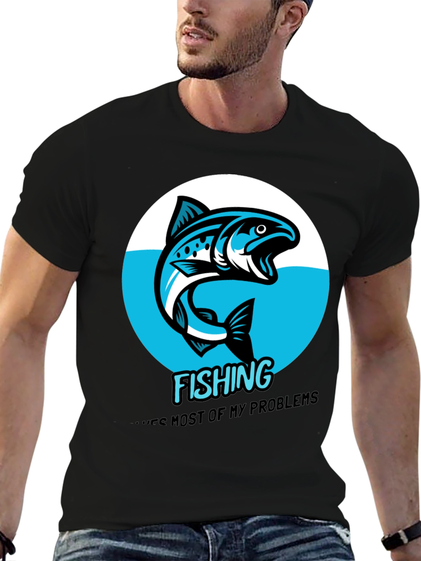 Fishing Solves Problems Graphic Tee