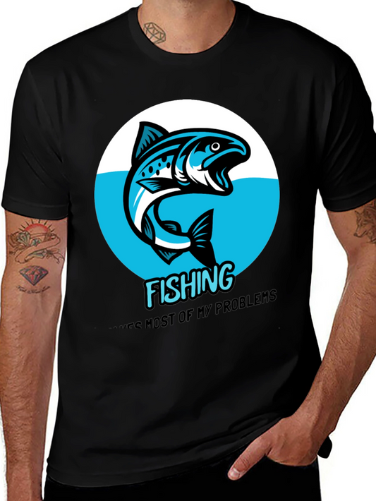 Fishing Solves Problems Graphic Tee