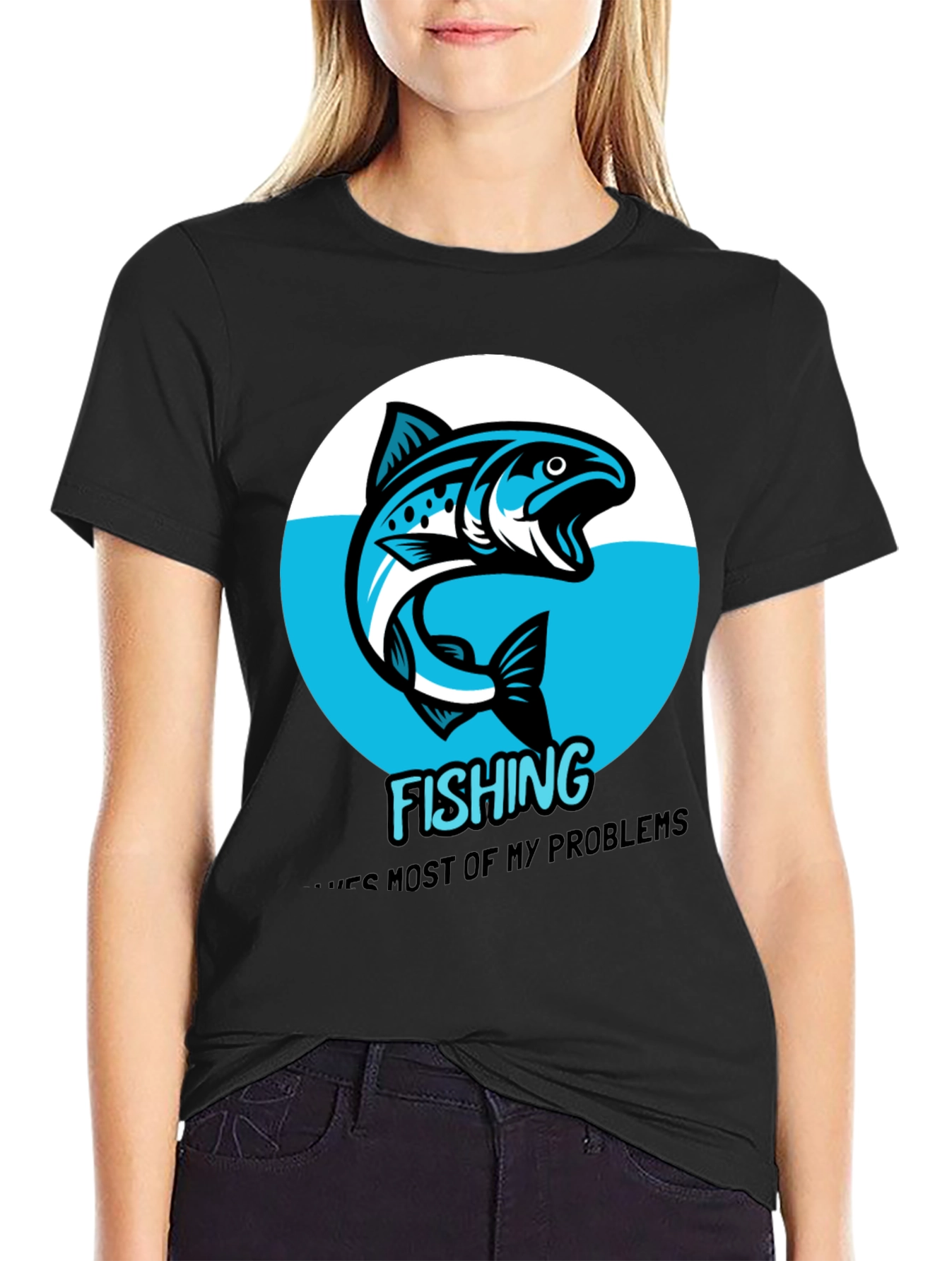 Fishing Solves Problems Graphic Tee