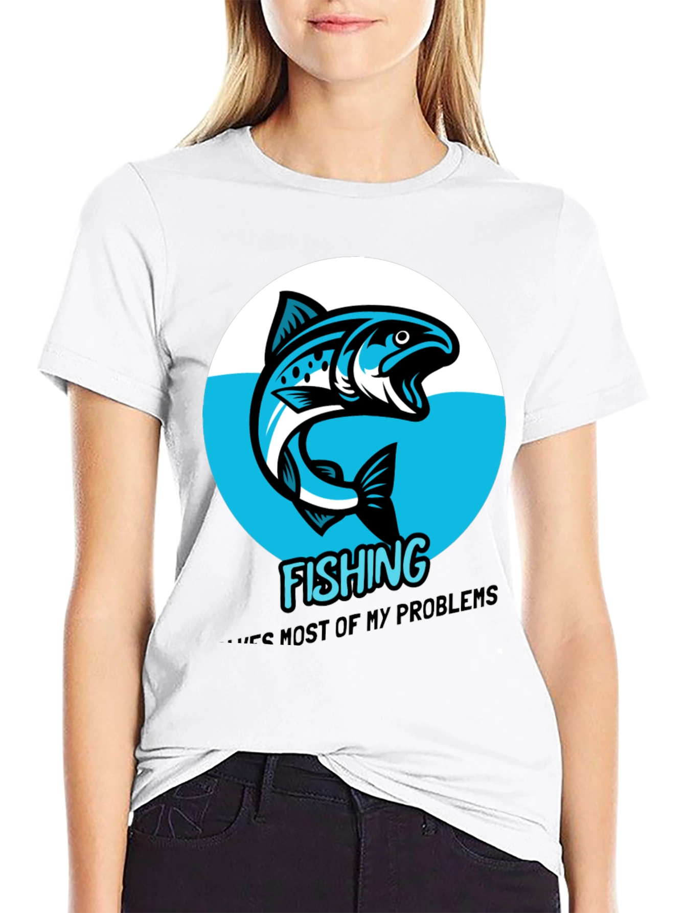Fishing Solves Problems Graphic Tee