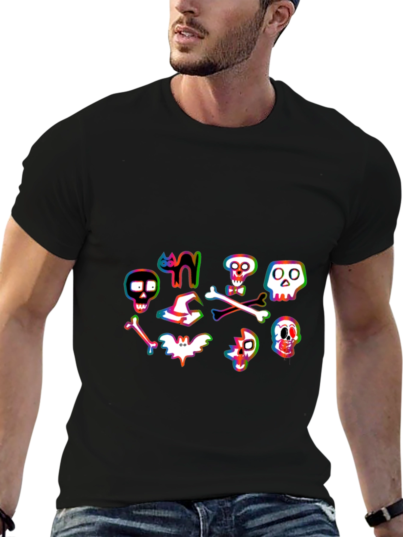 Halloween Graphic Tee - Spooky Cartoon Design