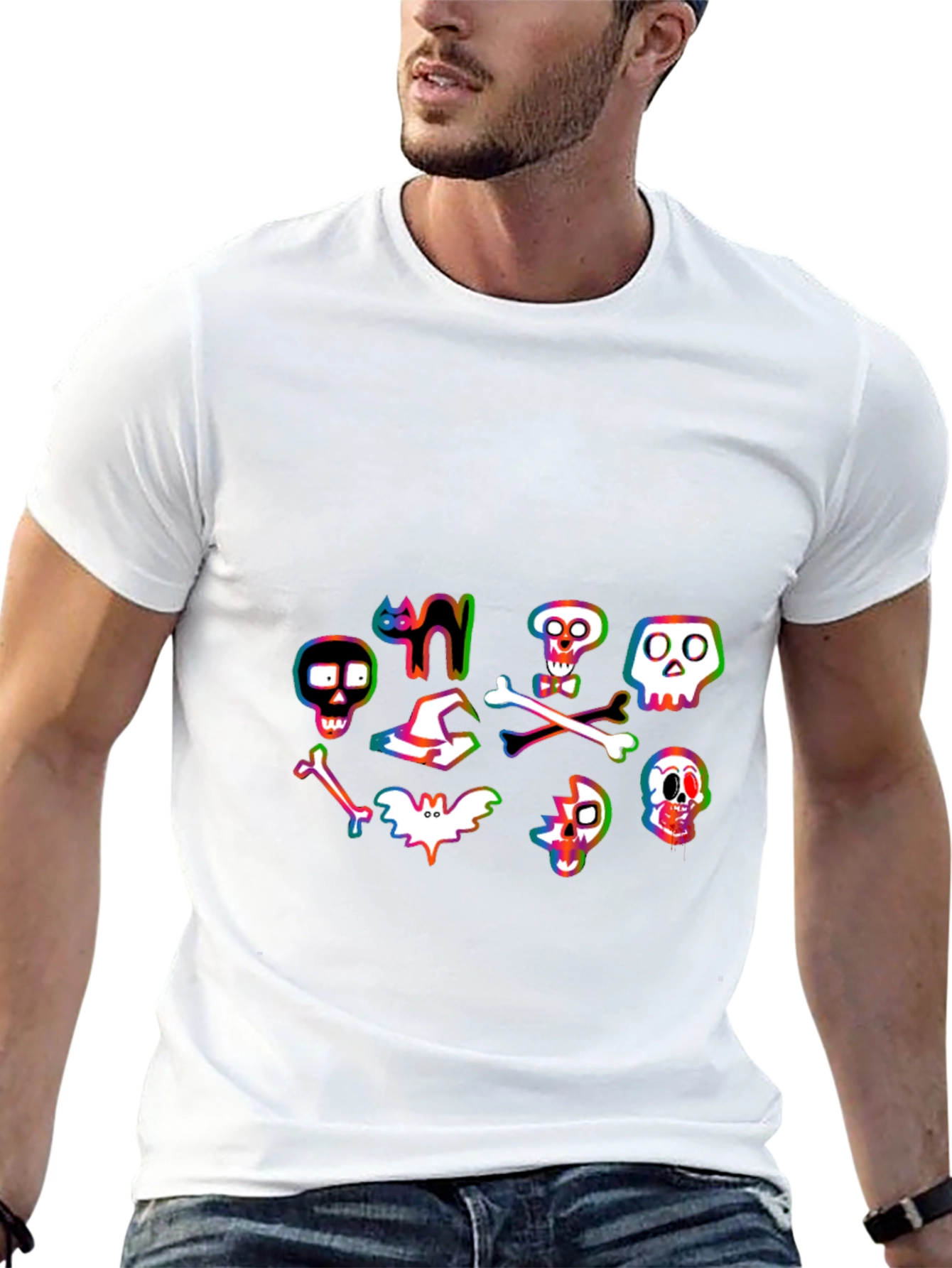 Halloween Graphic Tee - Spooky Cartoon Design