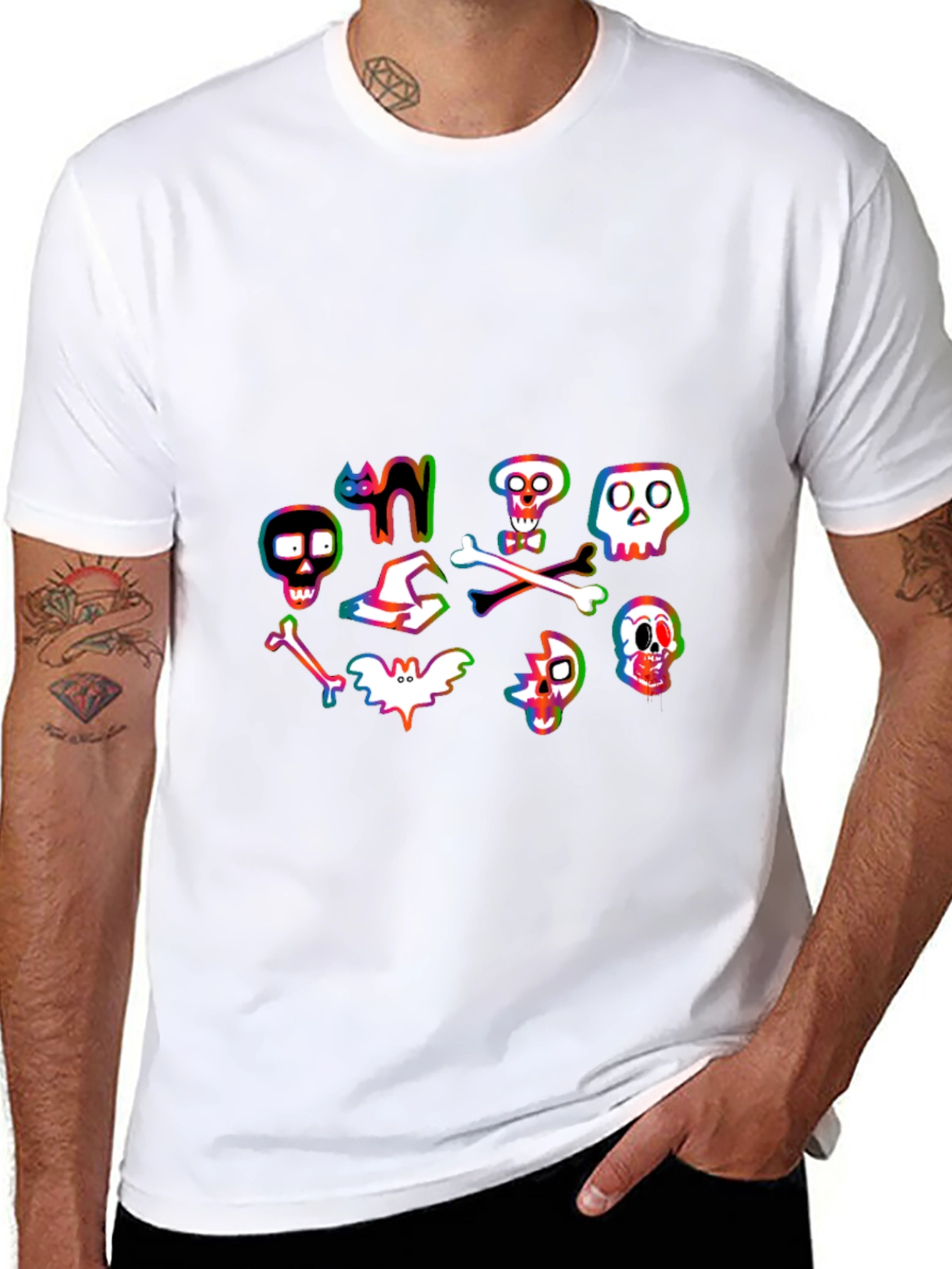Halloween Graphic Tee - Spooky Cartoon Design