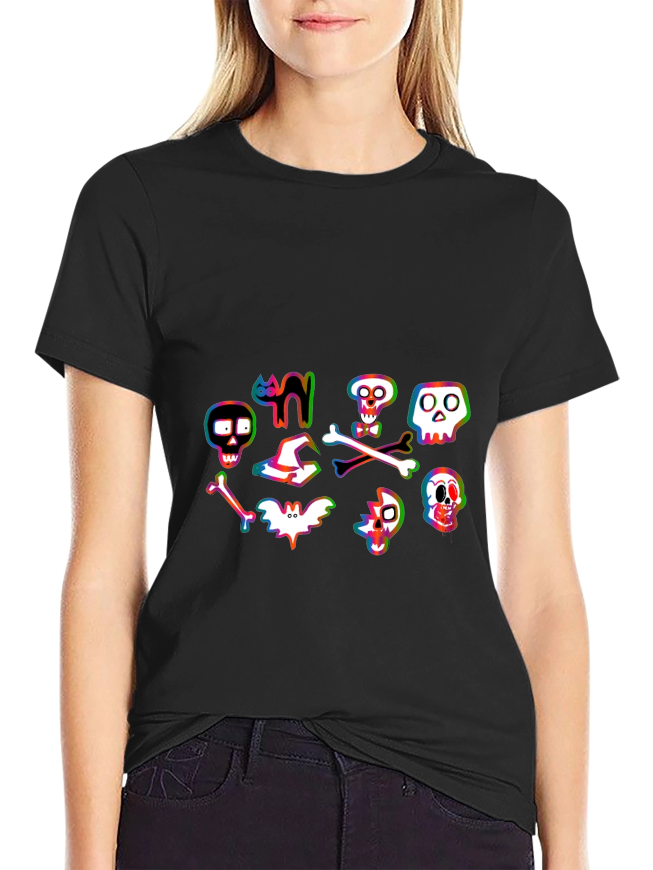 Halloween Graphic Tee - Spooky Cartoon Design