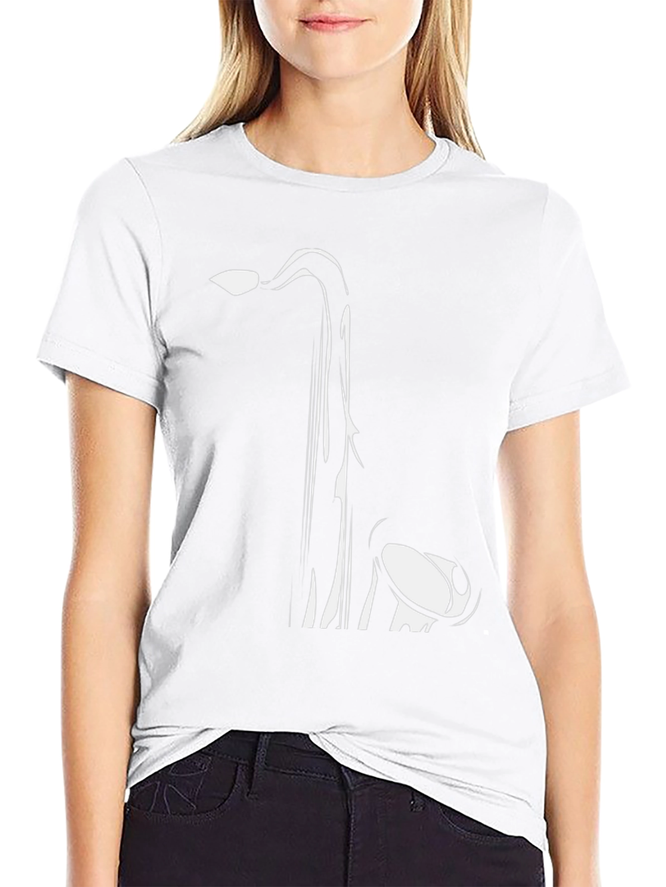 Saxophone Graphic Tee - Black Cotton Comfort