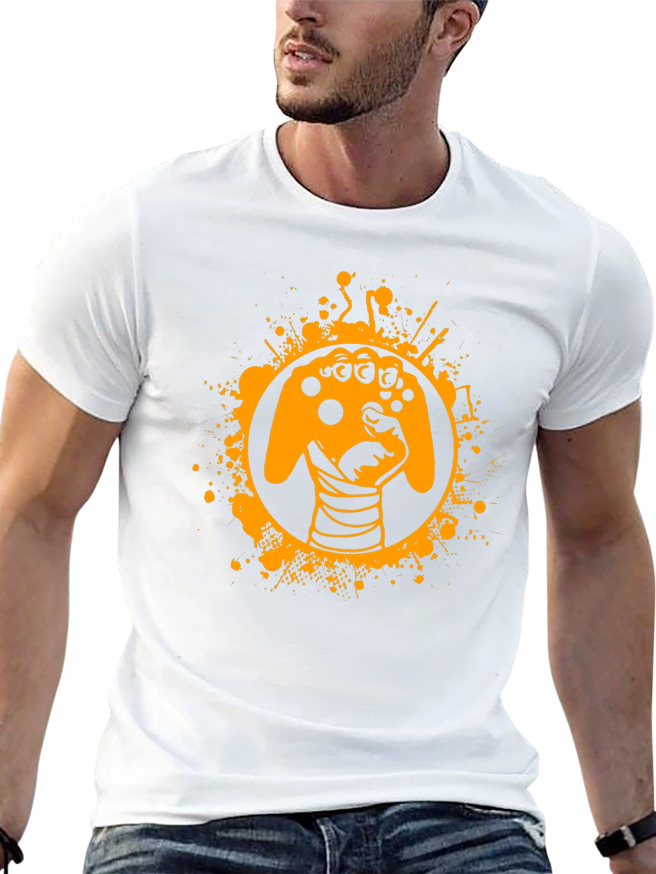 Gamer Fist Graphic Tee - Black Cotton Blend