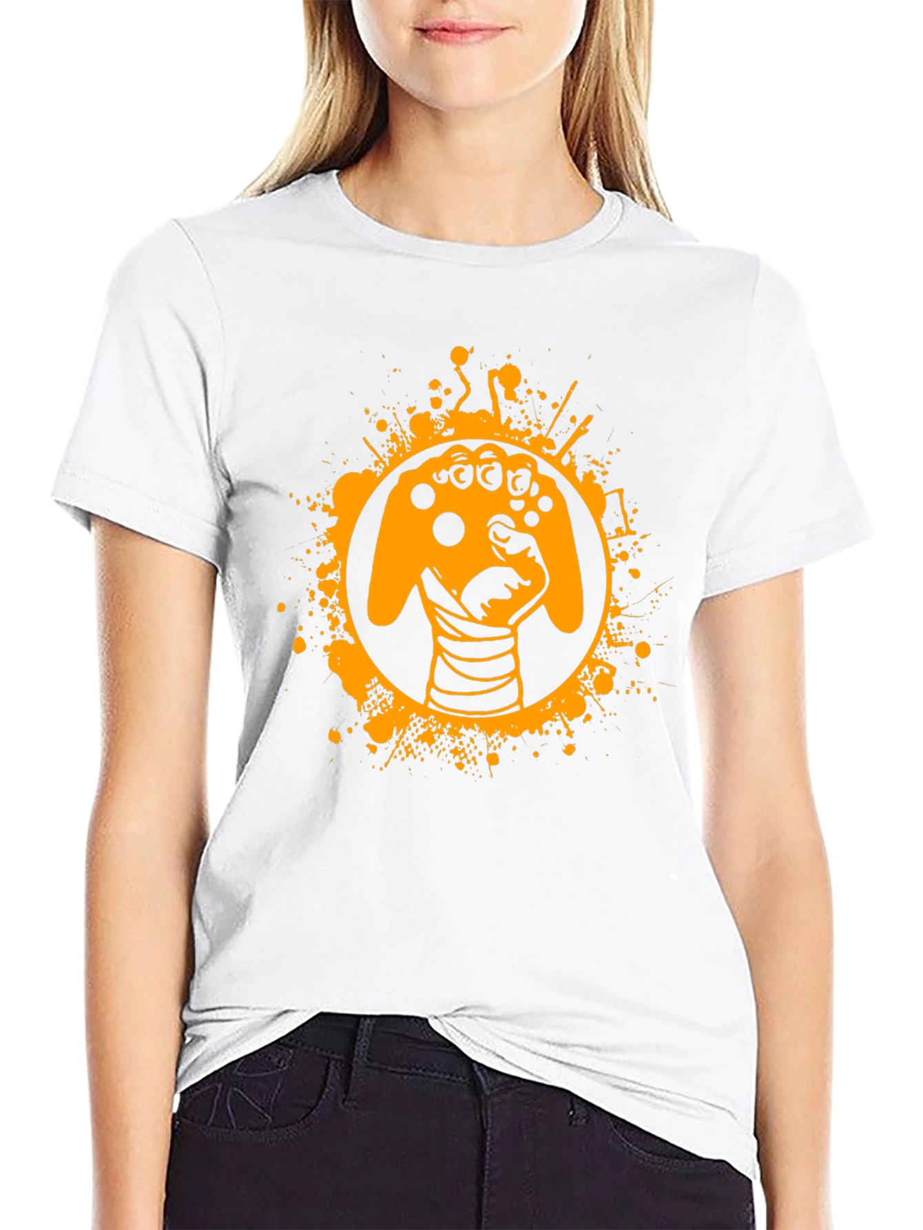 Gamer Fist Graphic Tee - Black Cotton Blend