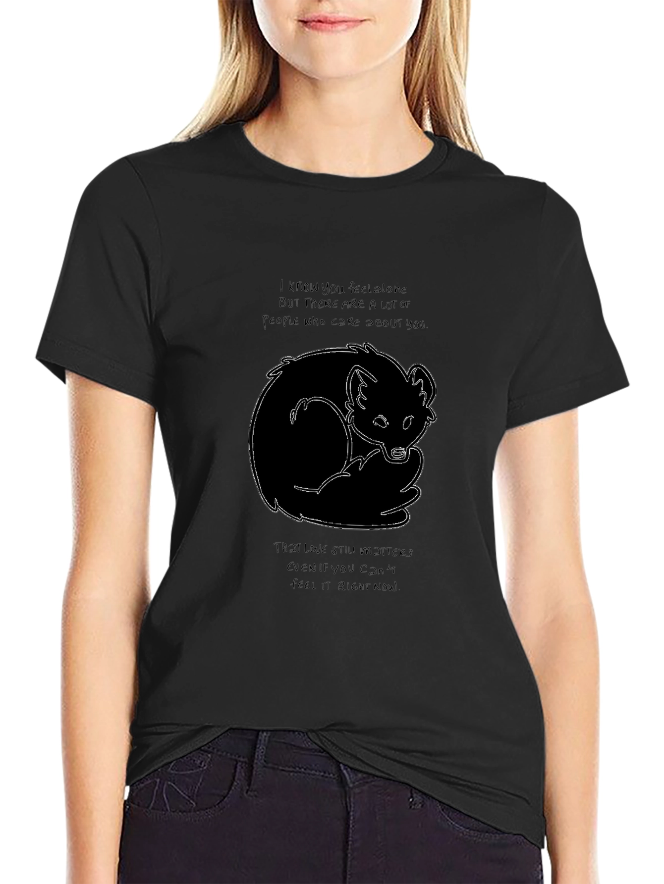 Comforting Fox Graphic T-Shirt - Feel the Love!
