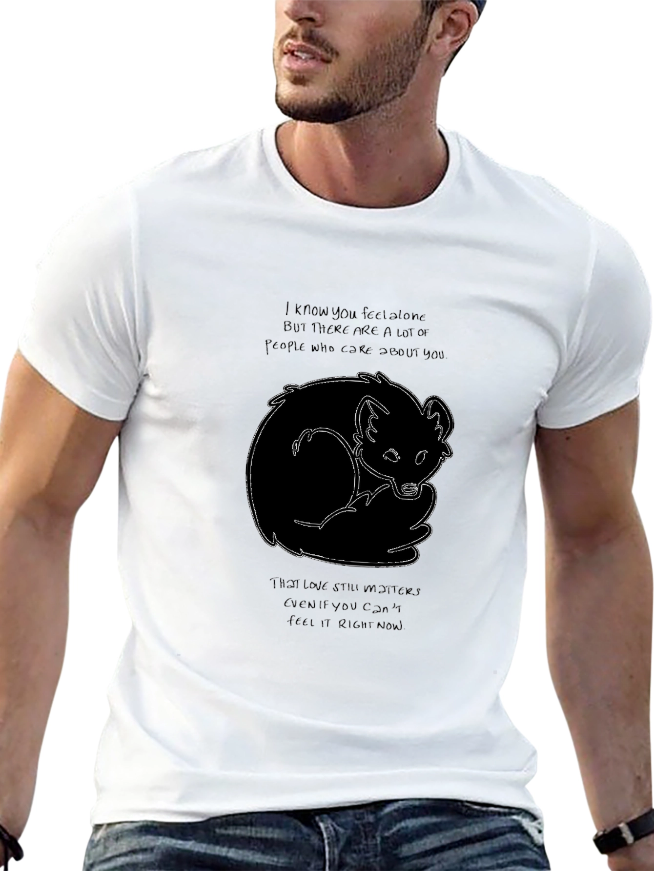 Comforting Fox Graphic T-Shirt - Feel the Love!