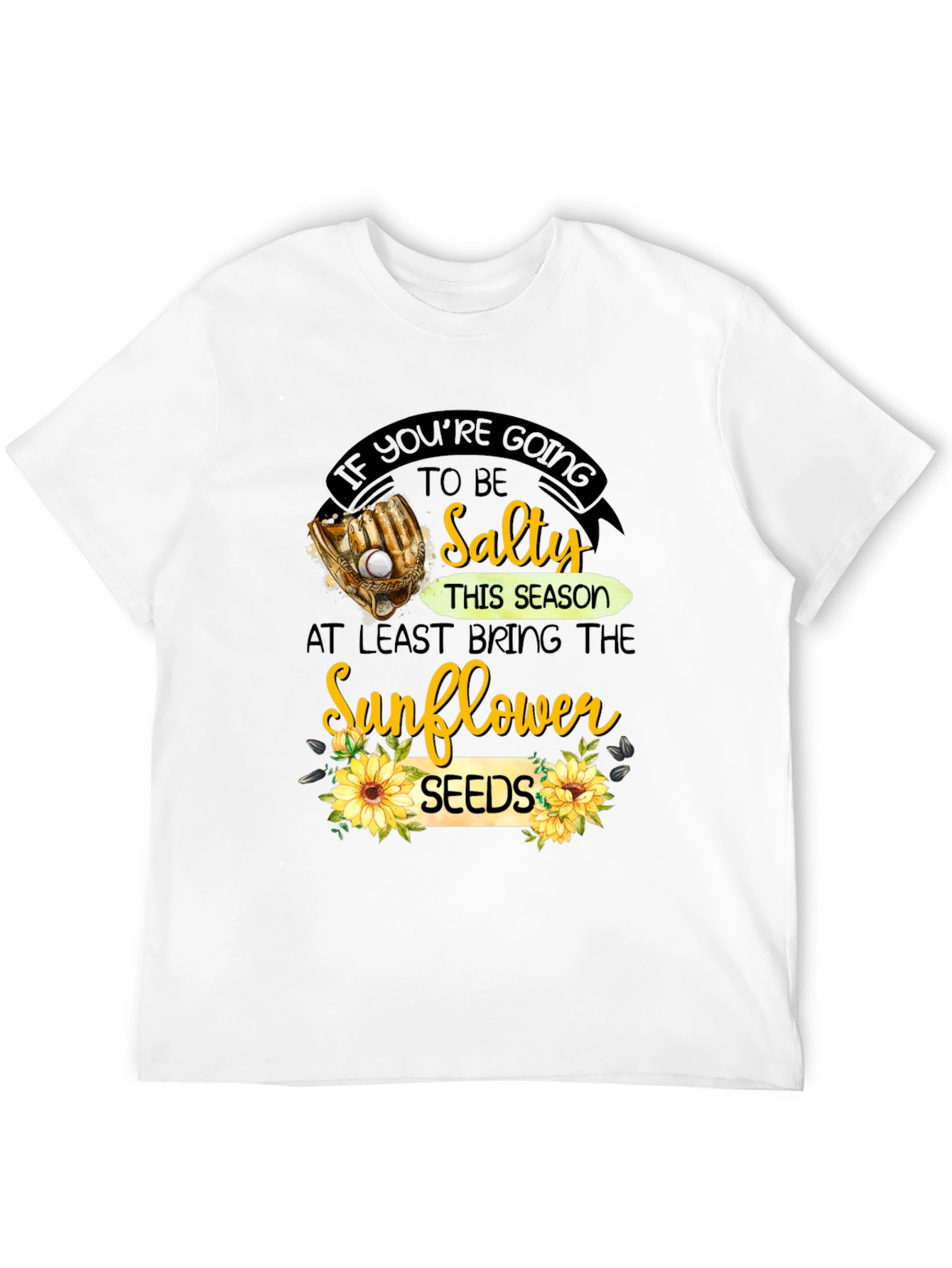 Salty Sunflower Seeds T-Shirt Baseball Tee