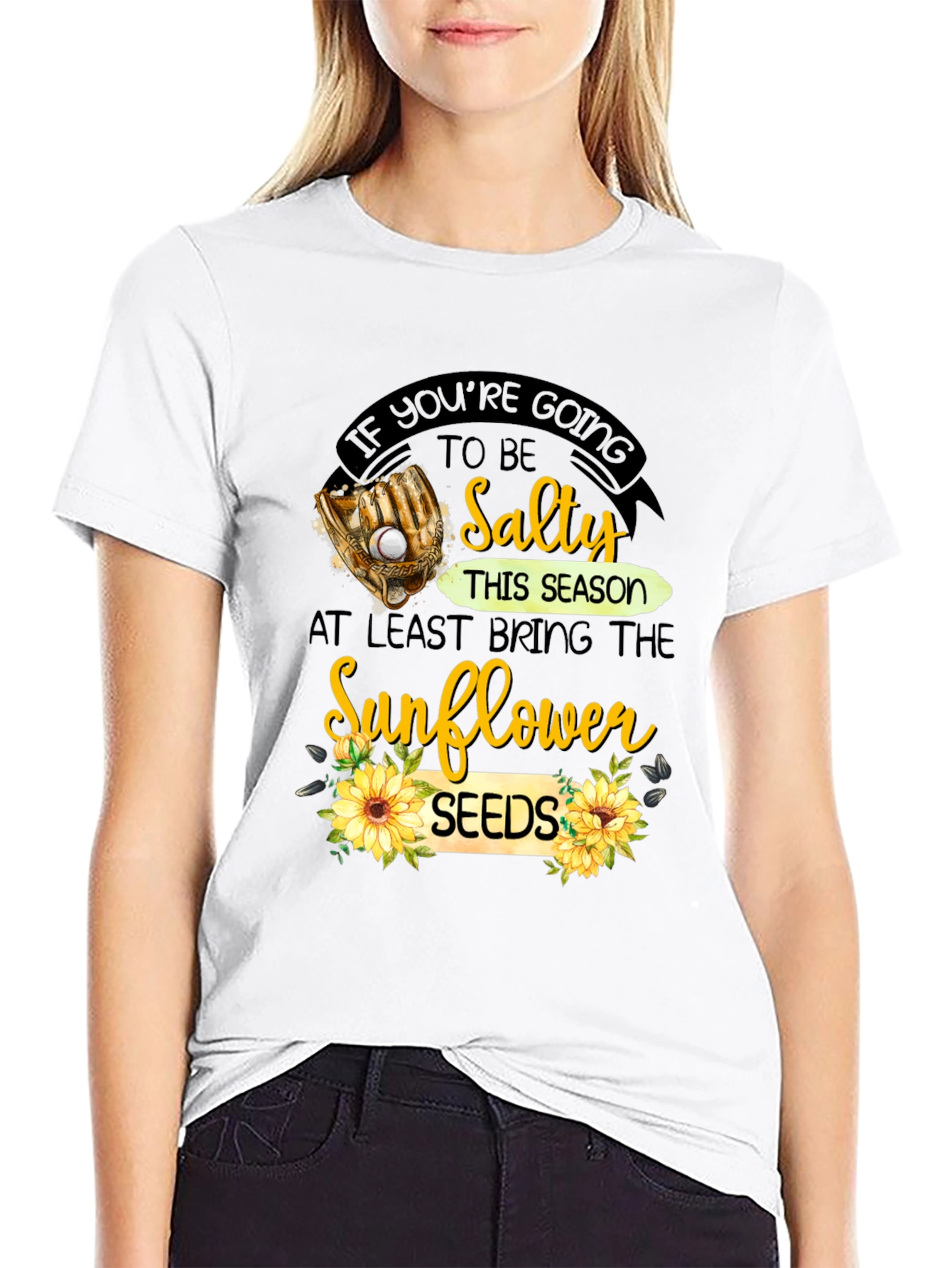 Salty Sunflower Seeds T-Shirt Baseball Tee