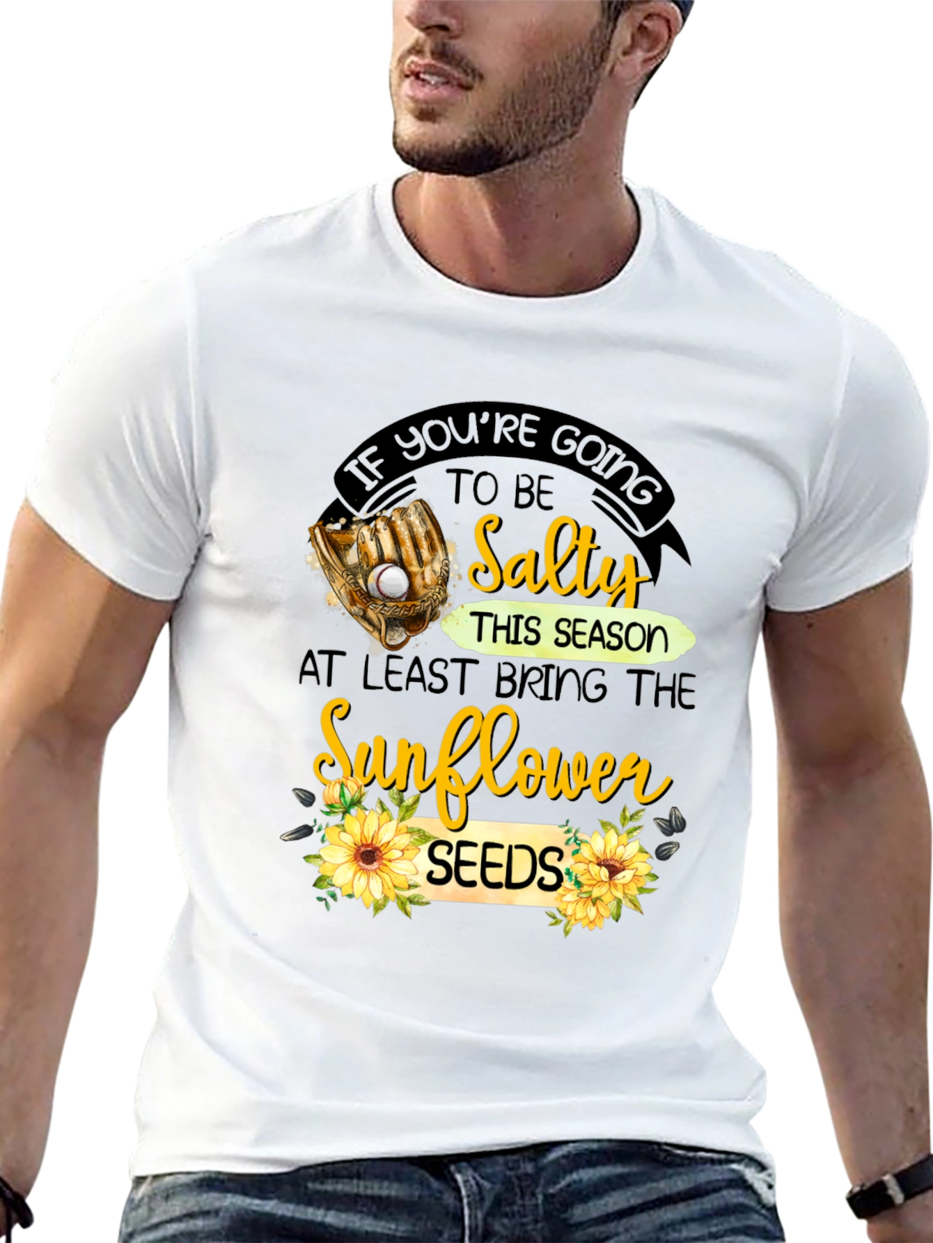 Salty Sunflower Seeds T-Shirt Baseball Tee
