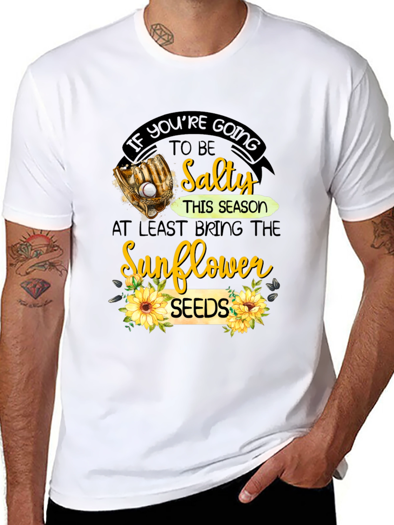 Salty Sunflower Seeds T-Shirt Baseball Tee