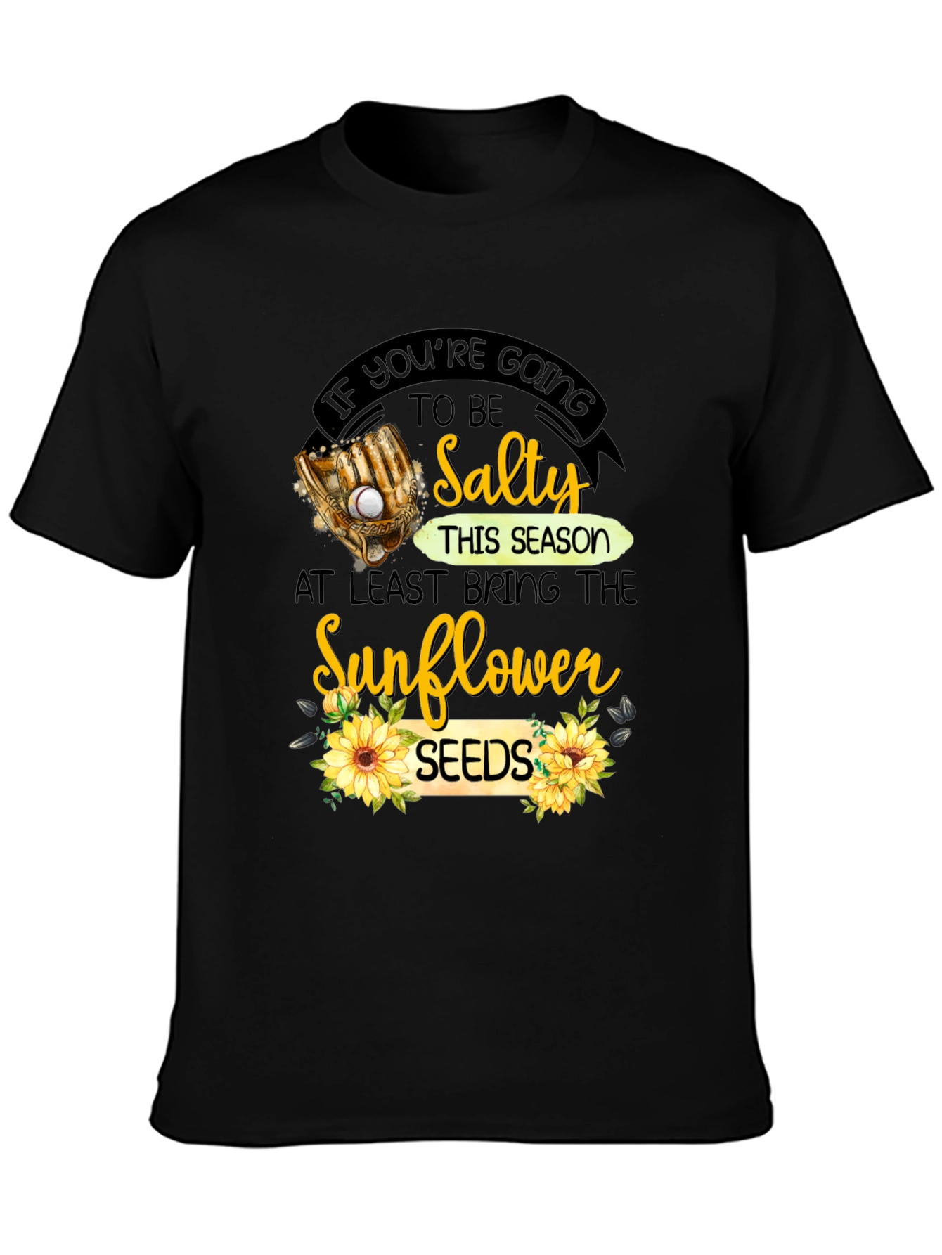 Salty Sunflower Seeds T-Shirt Baseball Tee