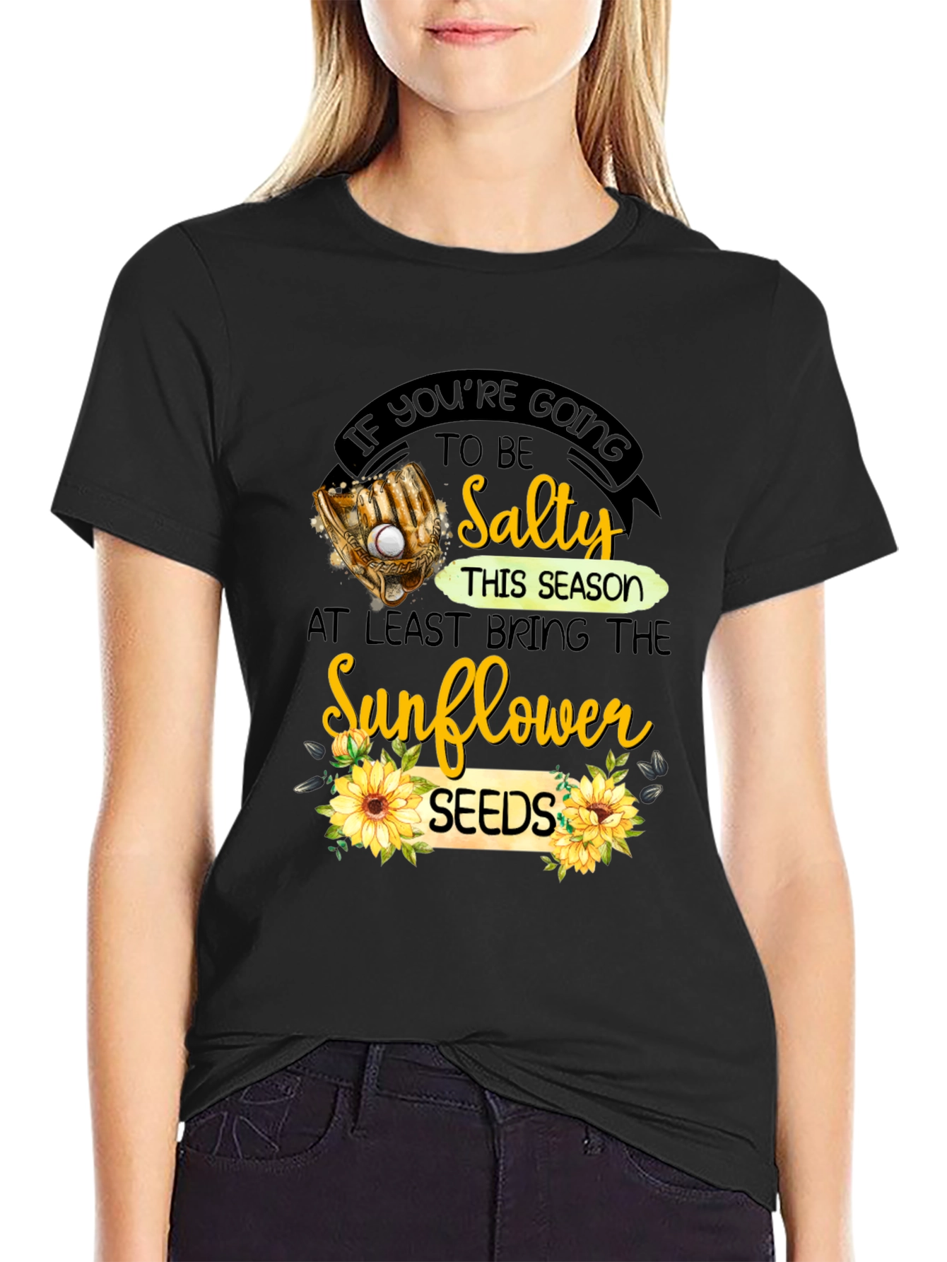 Salty Sunflower Seeds T-Shirt Baseball Tee
