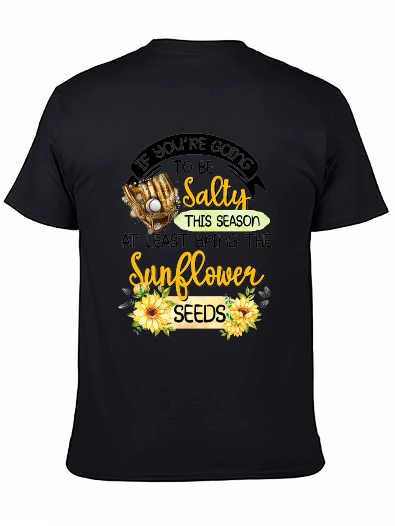 Salty Sunflower Seeds T-Shirt Baseball Tee