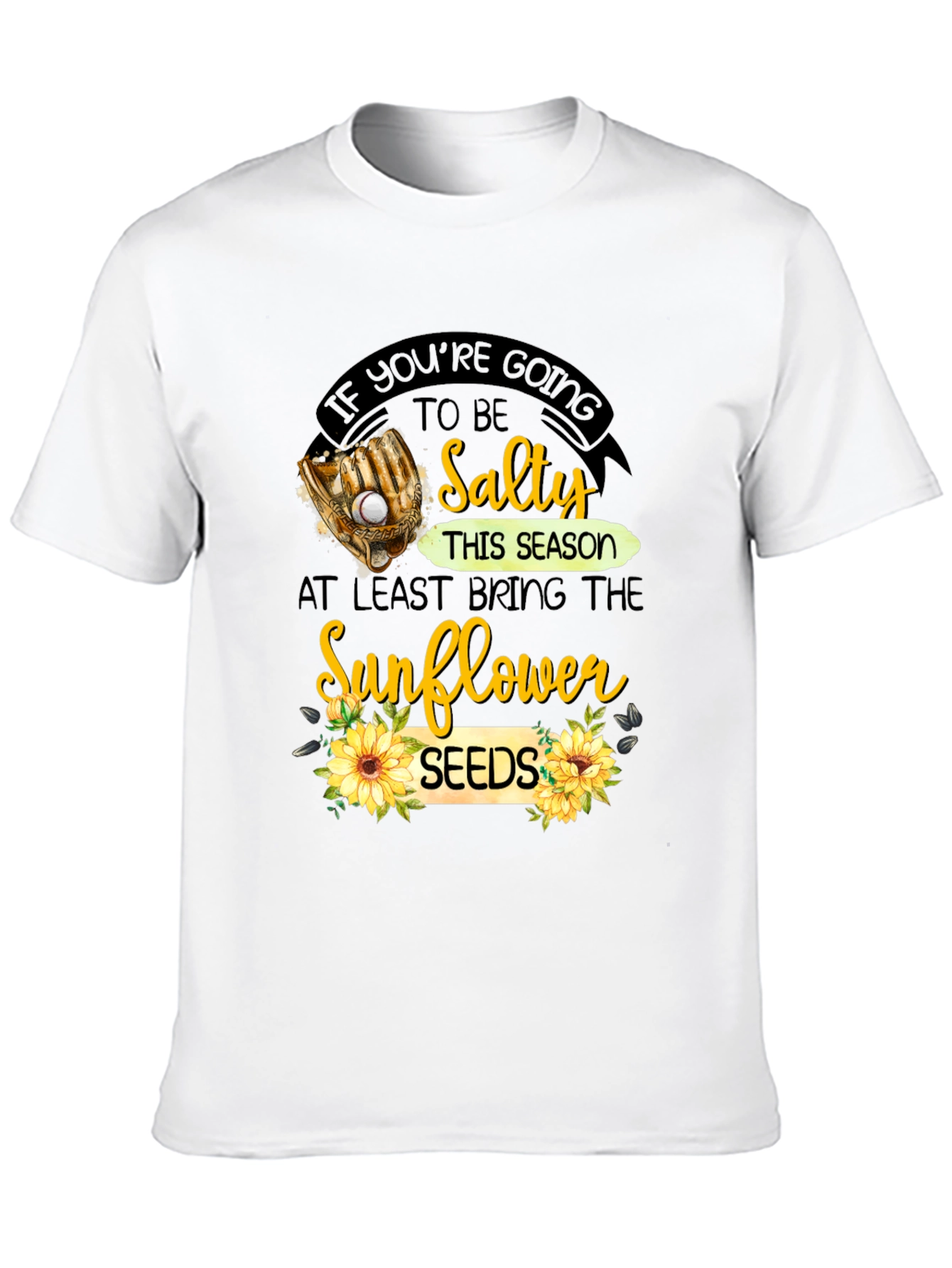 Salty Sunflower Seeds T-Shirt Baseball Tee