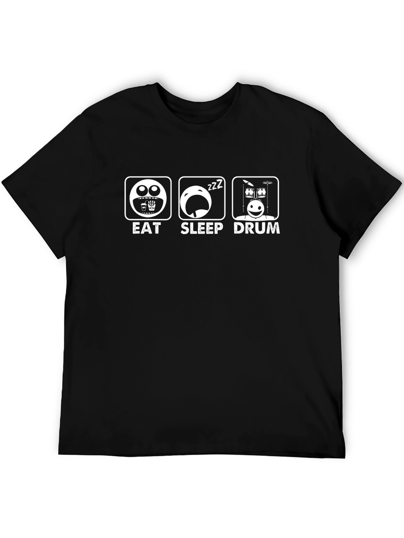 Eat Sleep Drum Black Graphic T-Shirt