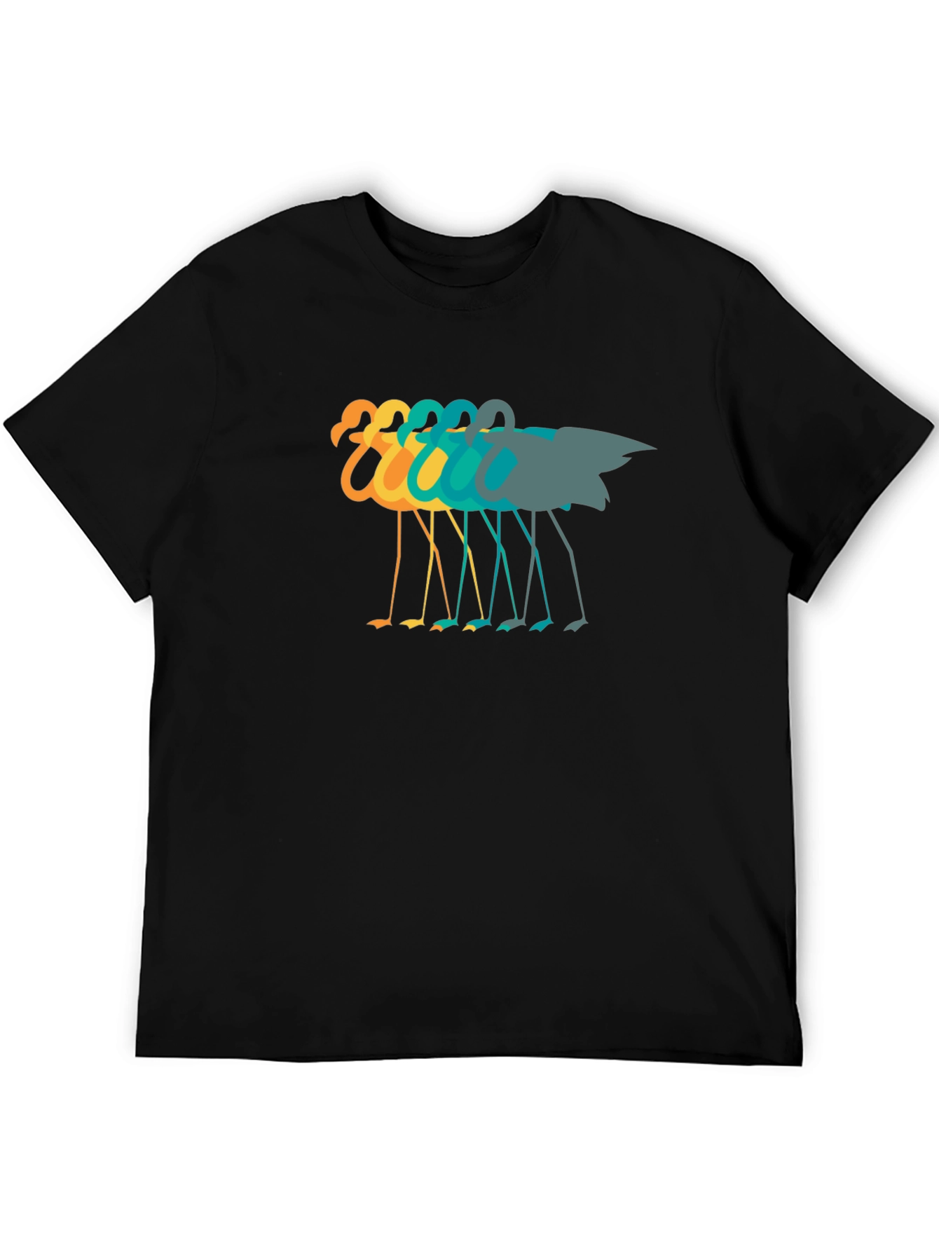 Retro Flamingo Graphic Tee - Black