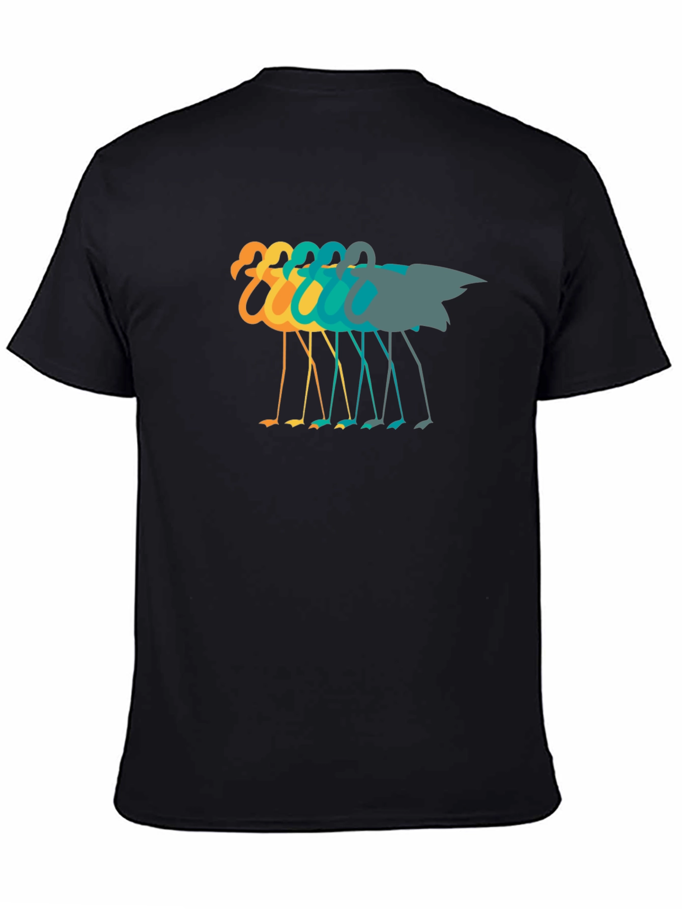 Retro Flamingo Graphic Tee - Black