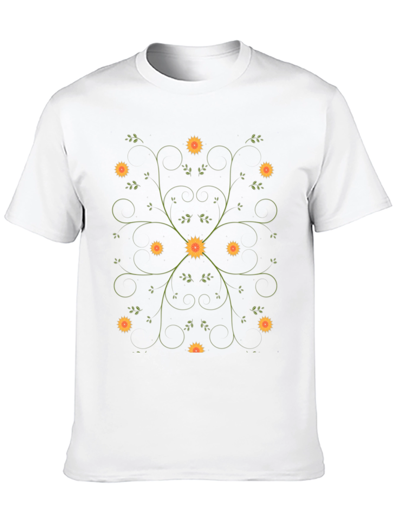 Floral Vine Black T-Shirt