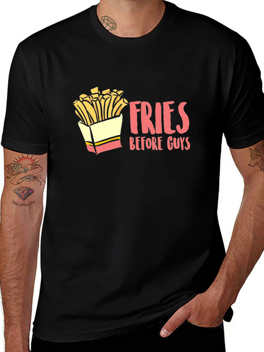 Fries Before Guys Graphic Tee - Trendy Casual Top