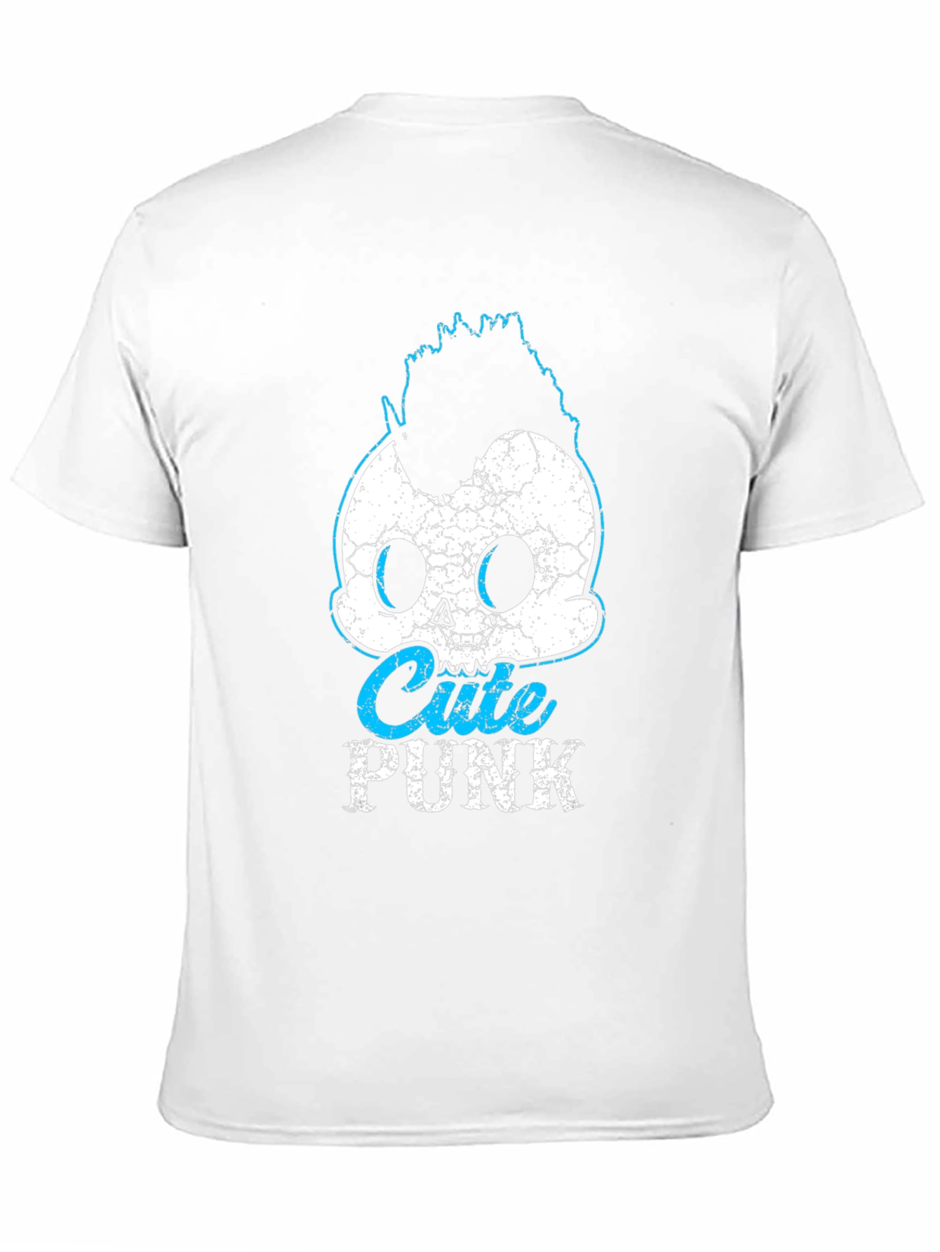 Cute Punk Skull Graphic Tee - Black Cotton T-Shirt