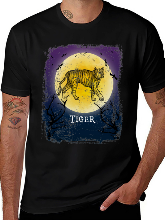 Tiger Moon Graphic Tee - Stylish Mens T-Shirt