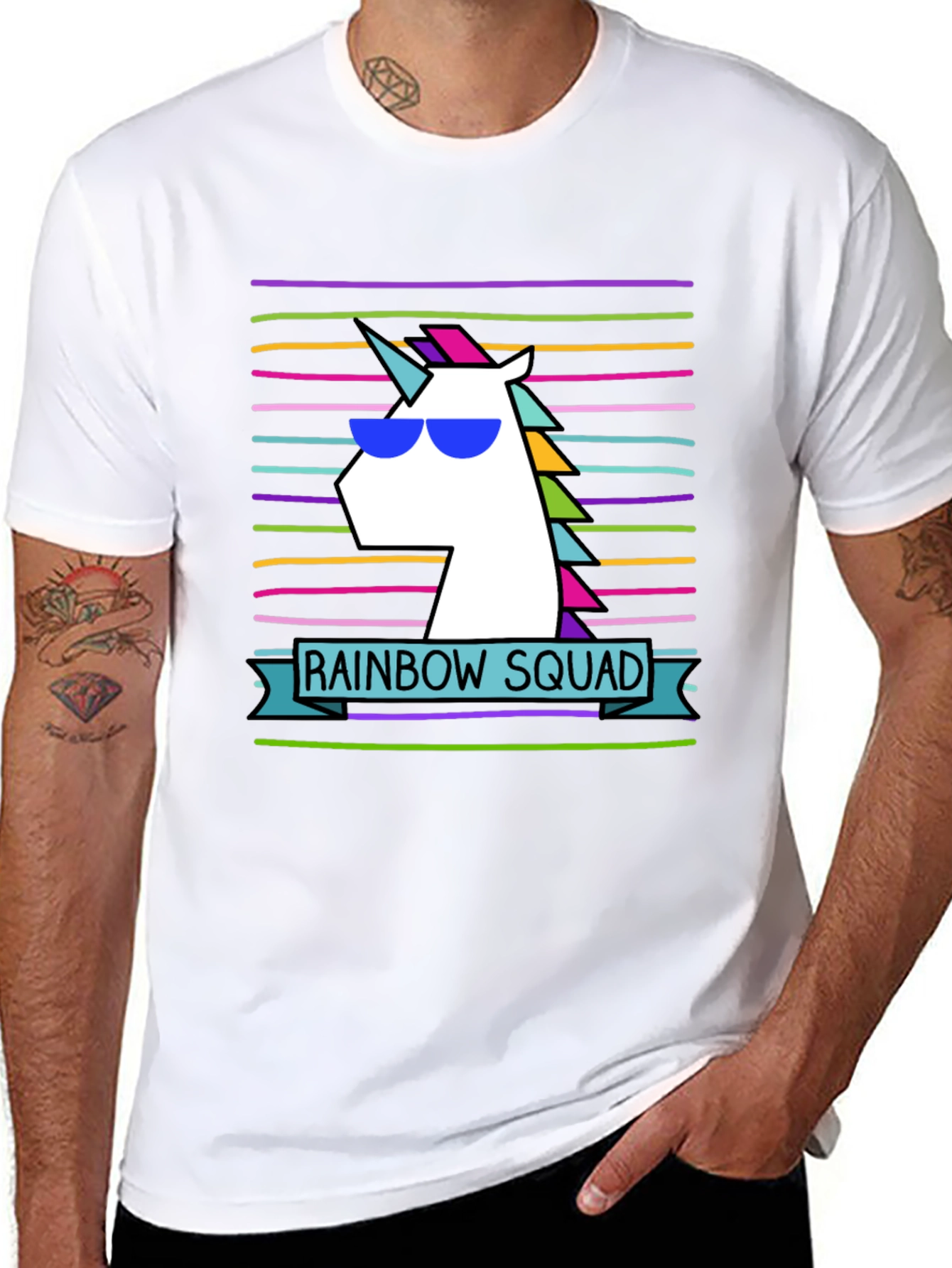 Rainbow Squad Unicorn Graphic T-Shirt