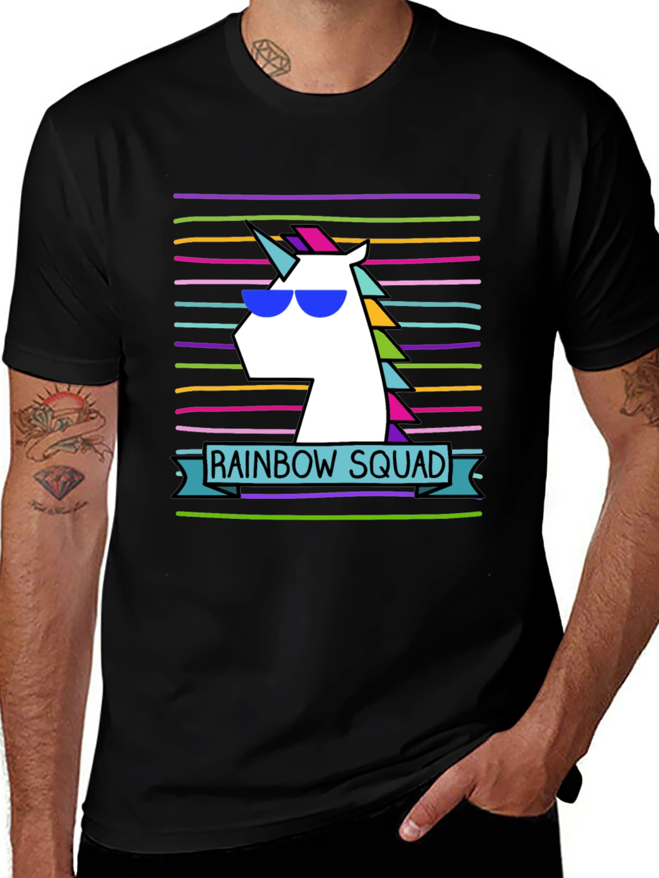 Rainbow Squad Unicorn Graphic T-Shirt