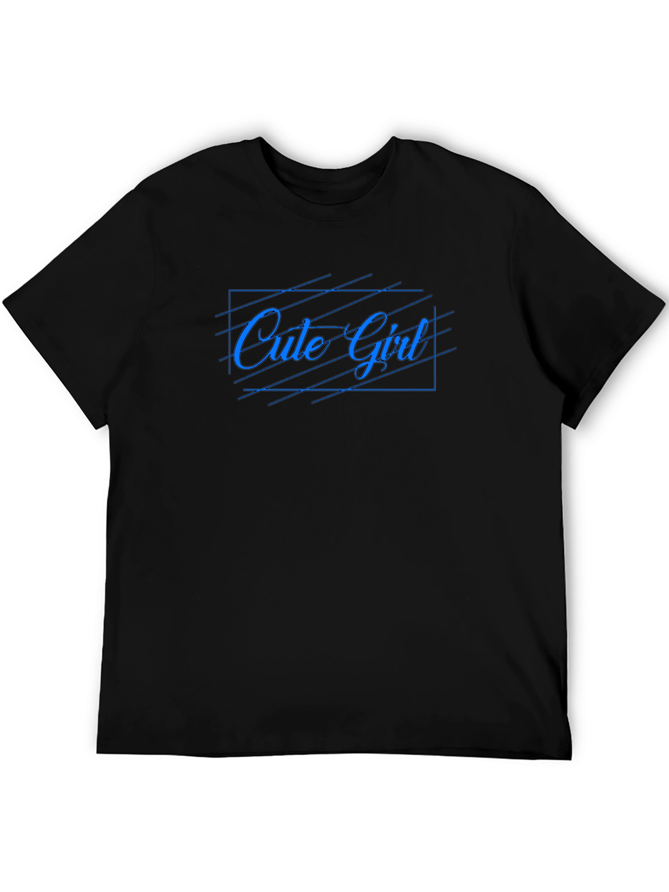 Cute Girl Graphic Tee - Trendy Black Cotton T-Shirt