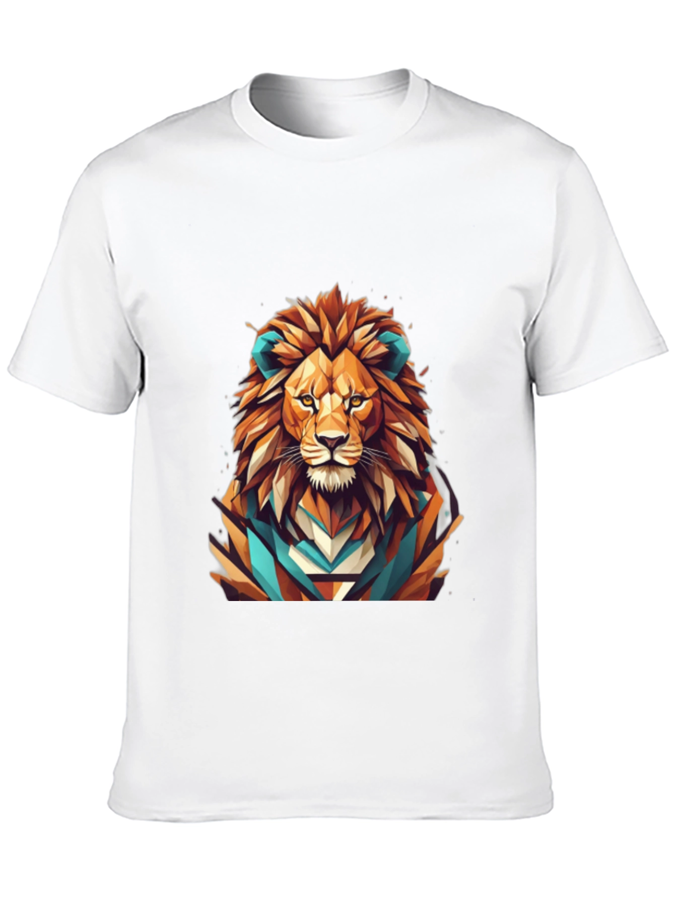 Geometric Lion Graphic Tee - Mens Black T-Shirt