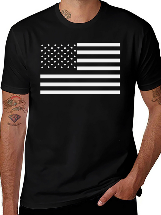 American Flag Graphic Tee - Black Patriotic T-Shirt