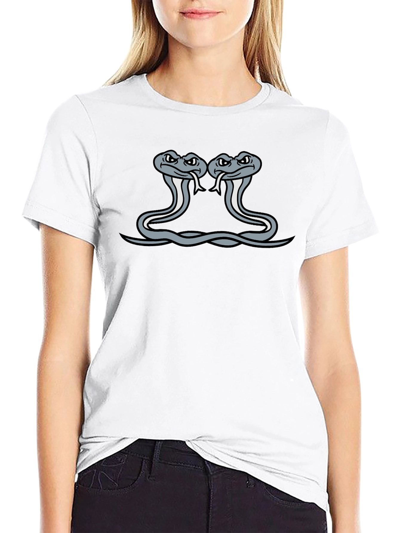 Two Headed Cobra Graphic Tee - Mens Black T-Shirt