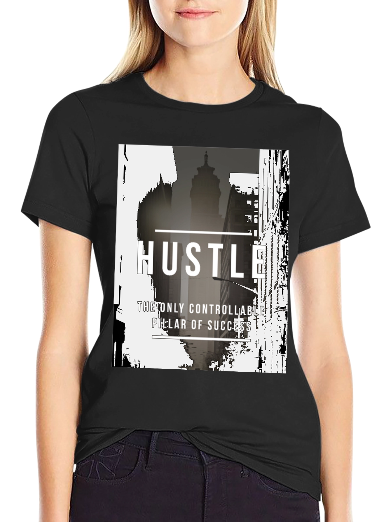 Hustle Black Graphic Tee - Mens Urban Fashion
